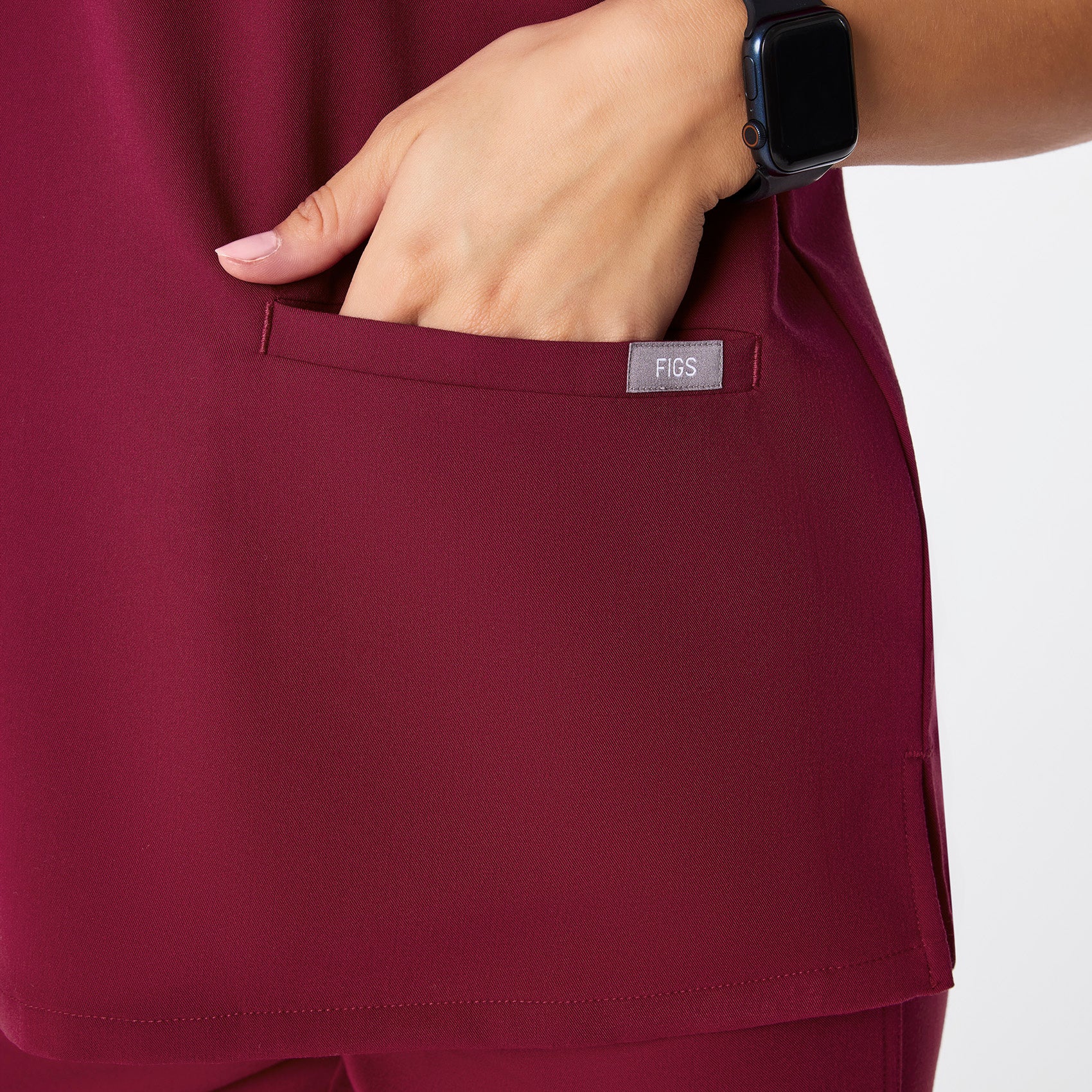 women's Deep Cranberry Casma - Three-Pocket Scrub Top™ - Image 6
