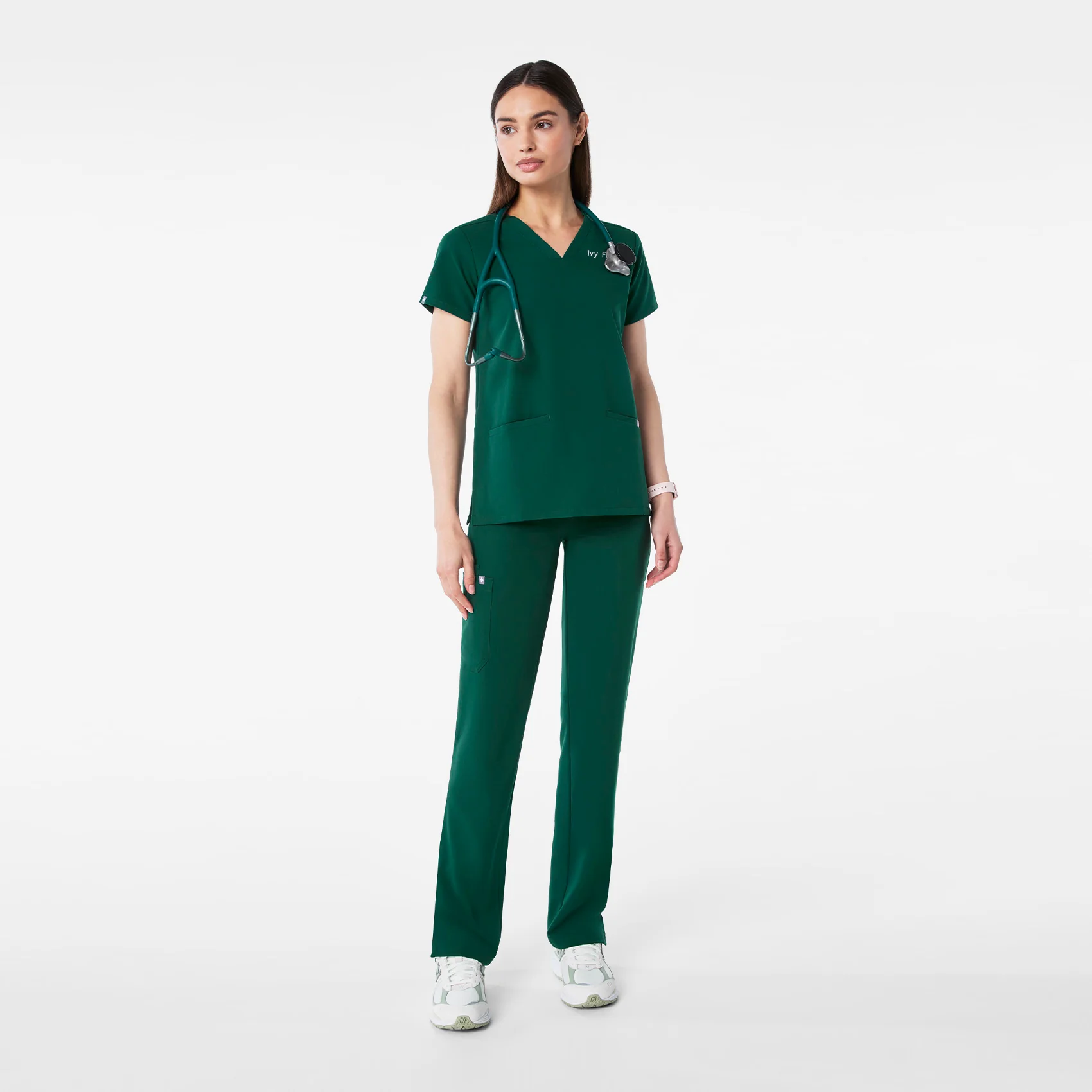 women's Forest Green Casma - Three-Pocket Scrub Top™ - Image 2