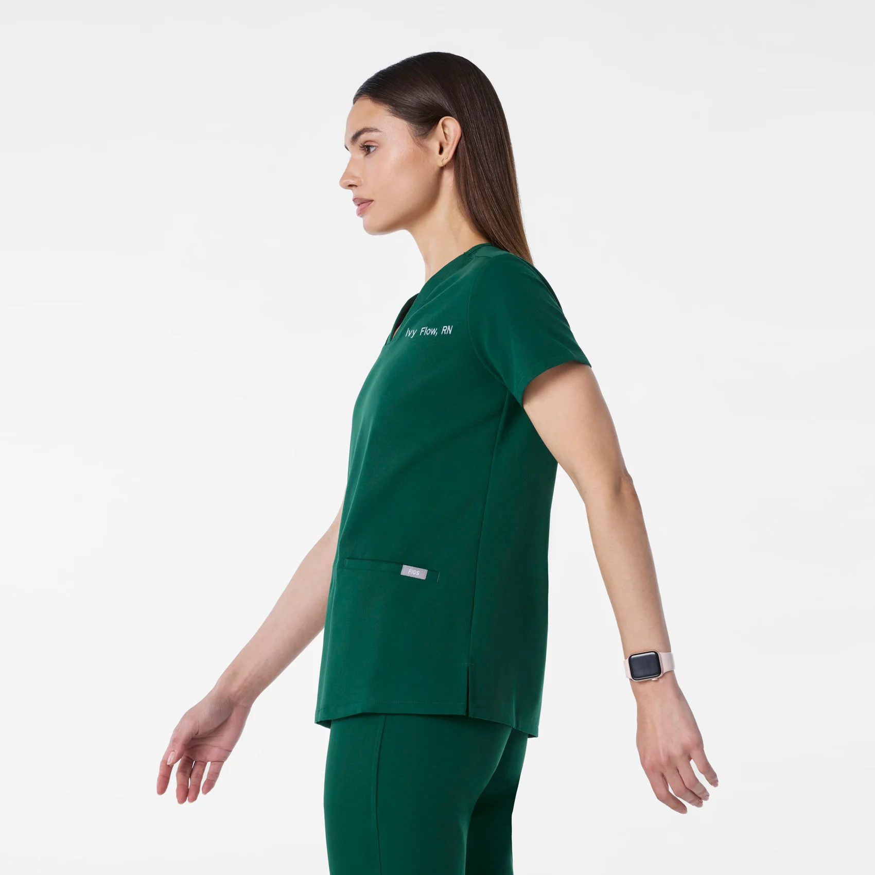 women's Forest Green Casma - Three-Pocket Scrub Top™ - Image 3