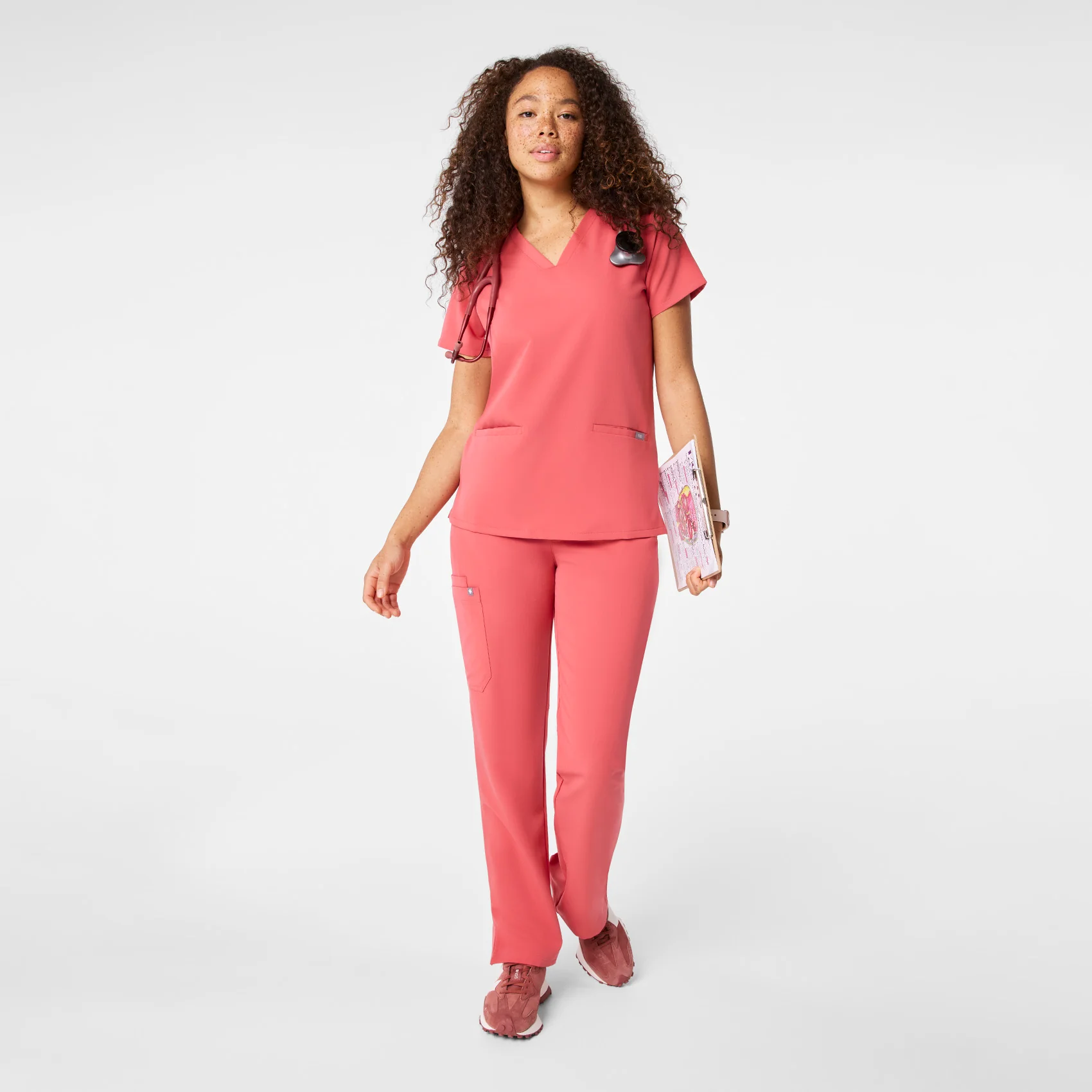 women's Pulmonary Pink Casma - Three-Pocket Scrub Top™ - Image 2