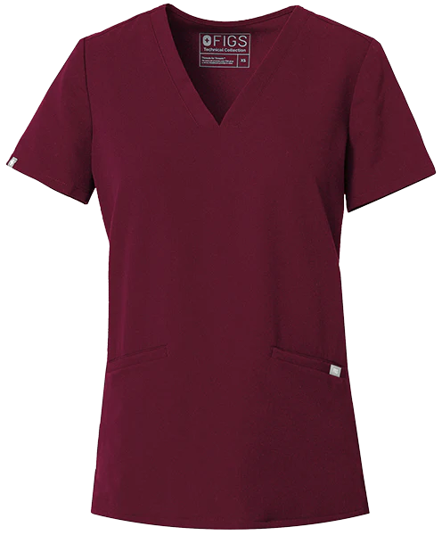 Women's Burgundy Casma™ - Three-Pocket Scrub Top - Image 7