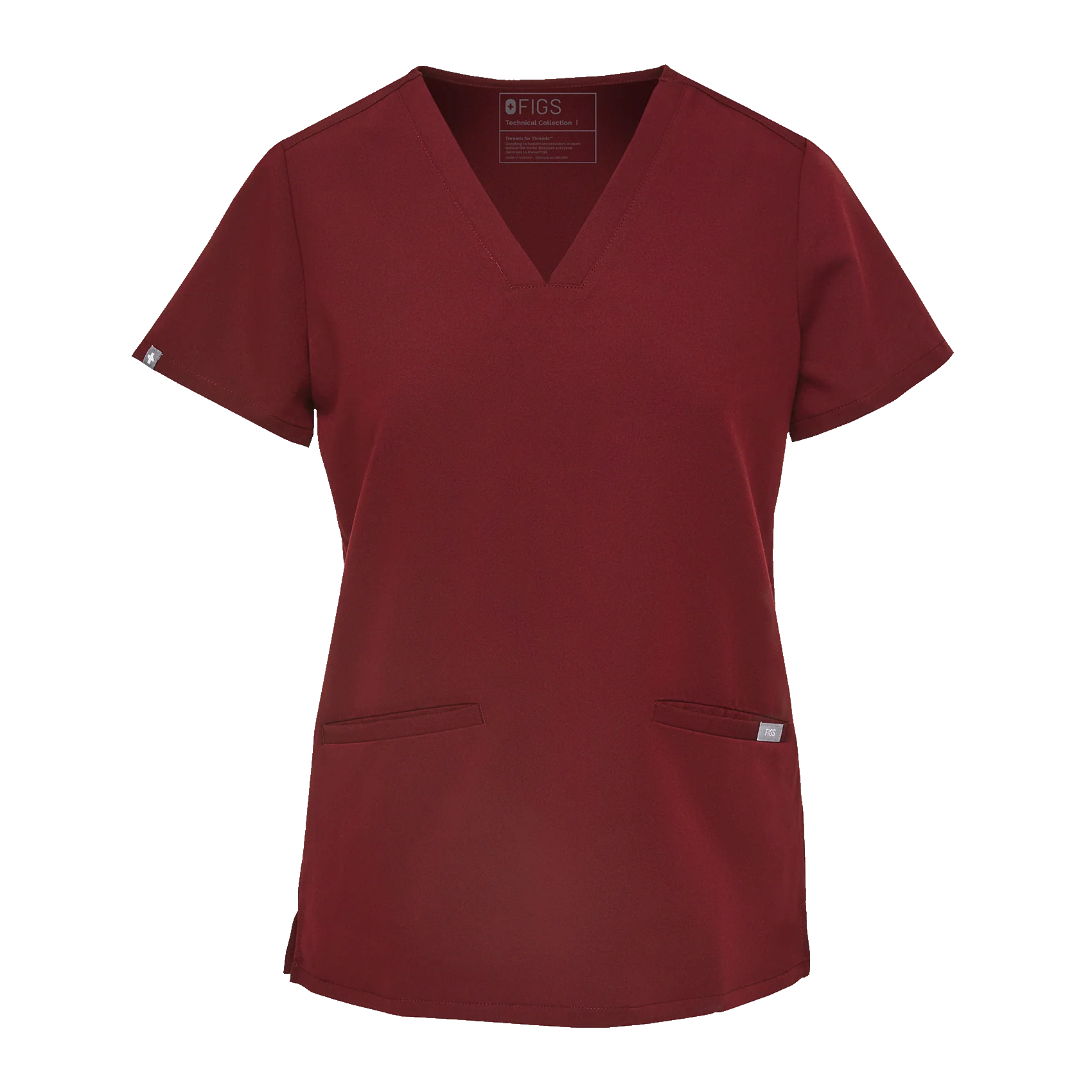 Women's Burgundy Casma™ - Three-Pocket Scrub Top - Image 8