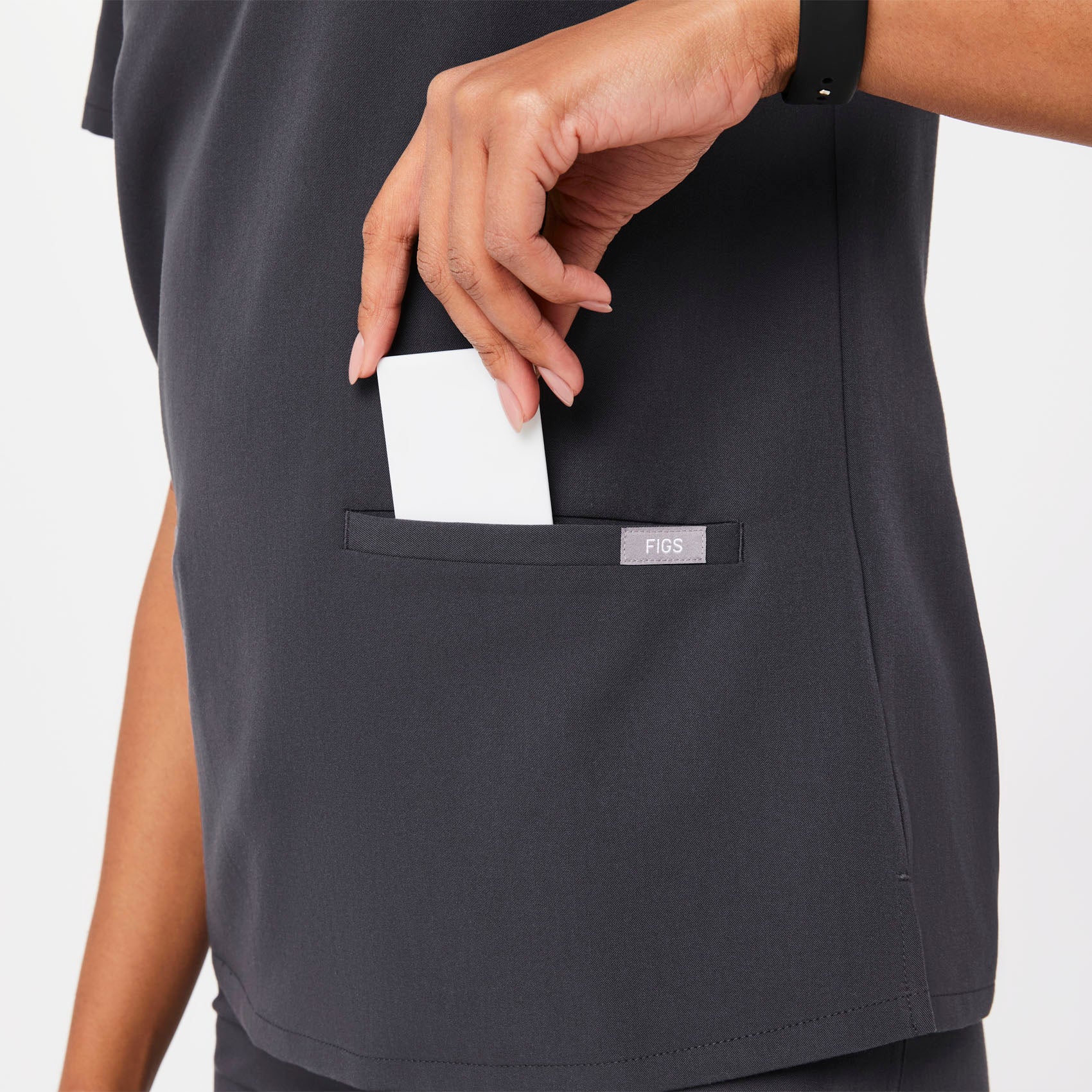 women's Charcoal Casma™ - Three-Pocket Scrub Top - Image 5