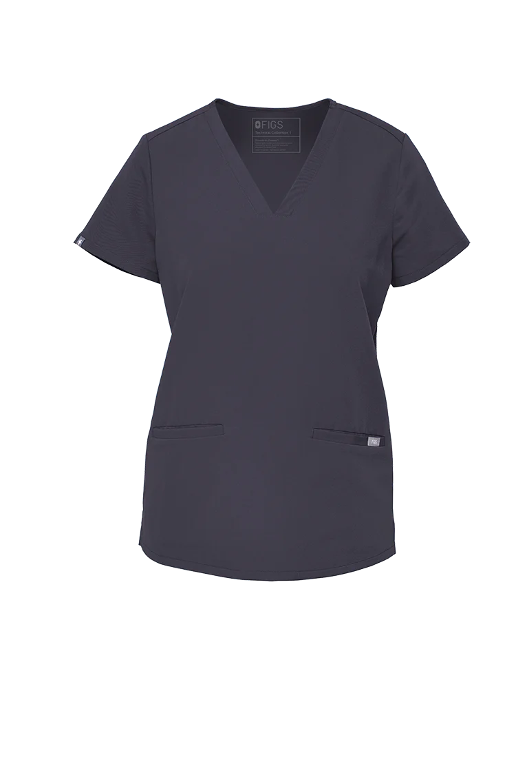 women's Charcoal Casma™ - Three-Pocket Scrub Top - Image 6