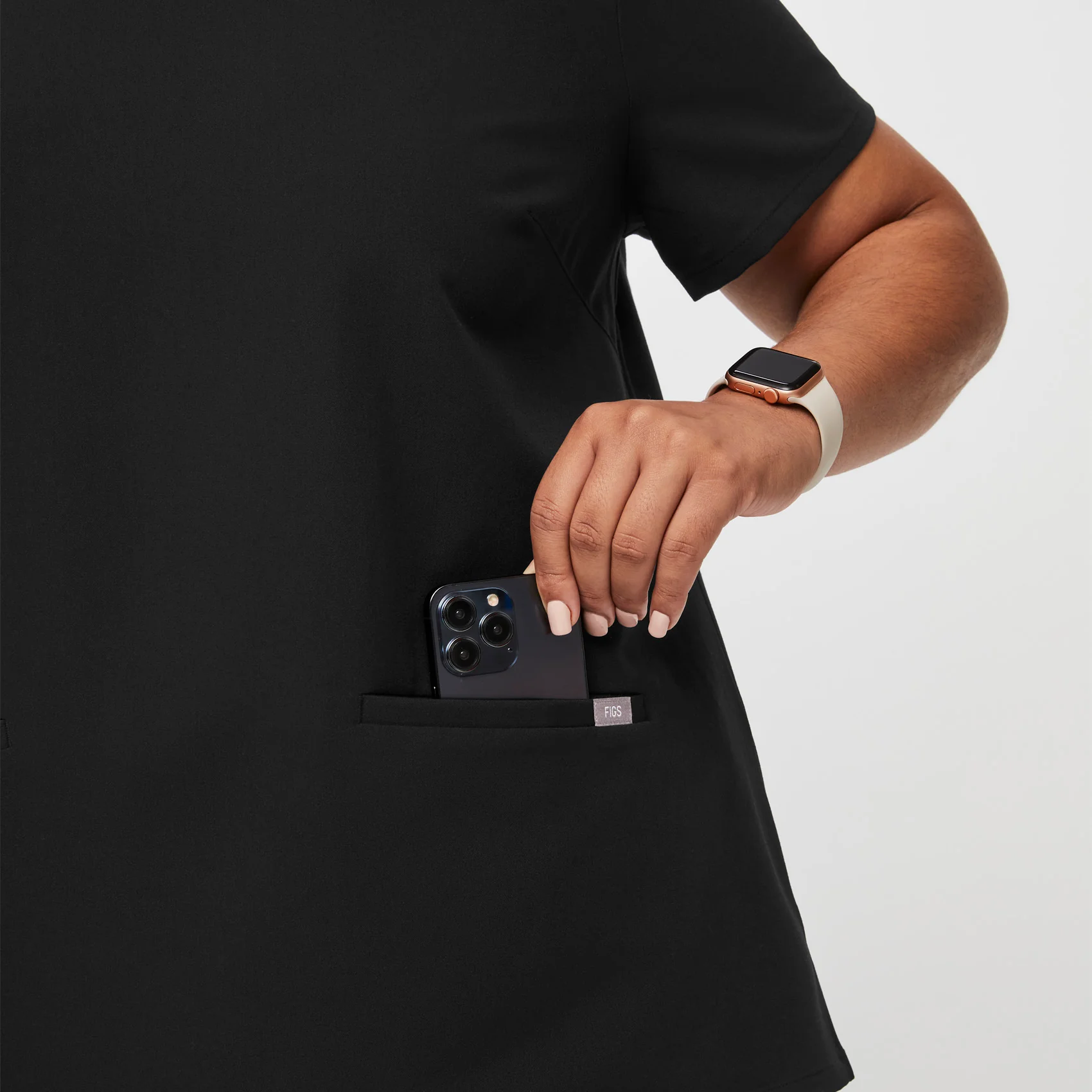 women's Black Casma™- Three-Pocket Scrub Top (3XL - 6XL) - Image 5