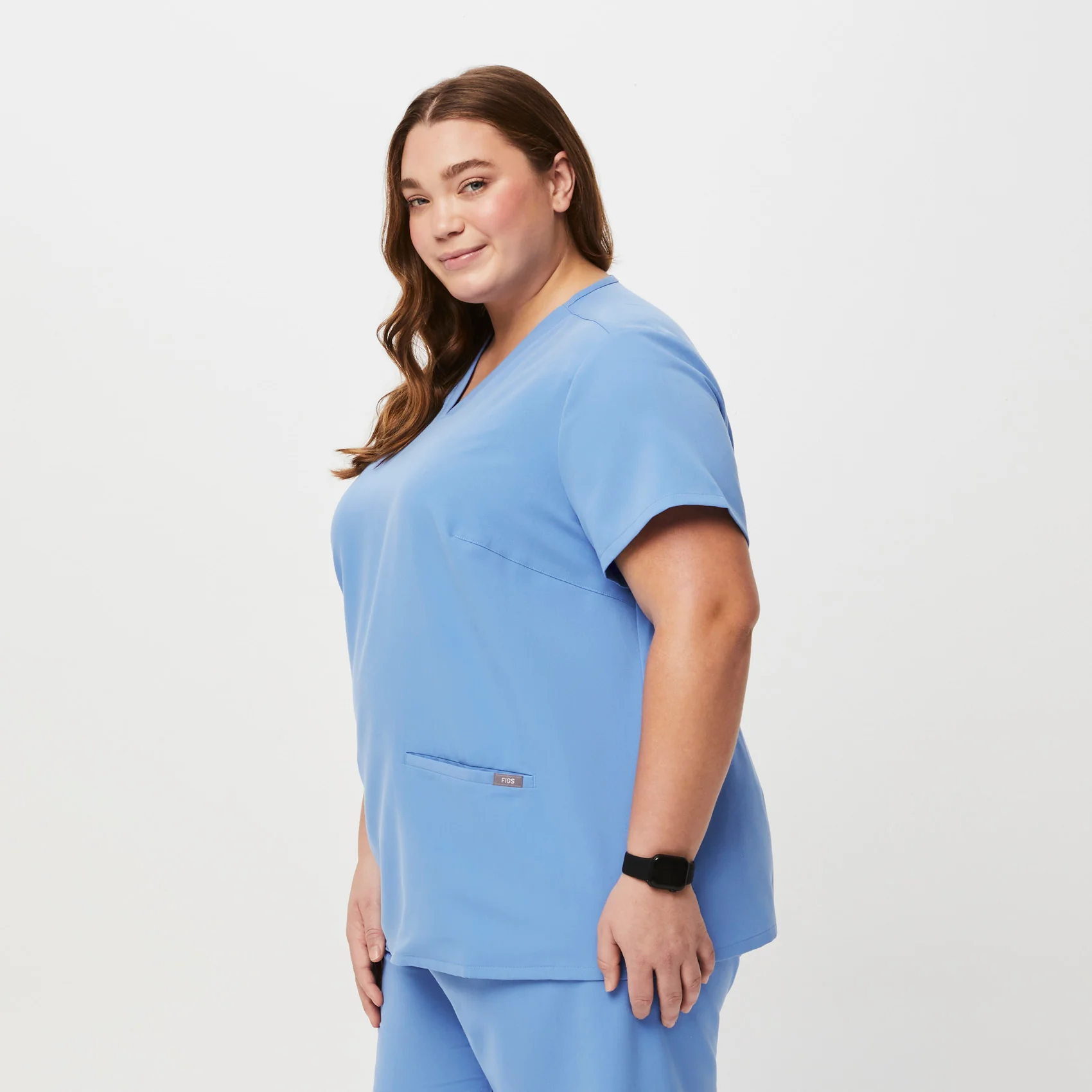 women's Ceil Blue Casma™- Three-Pocket Scrub Top (3XL - 6XL) - Image 3