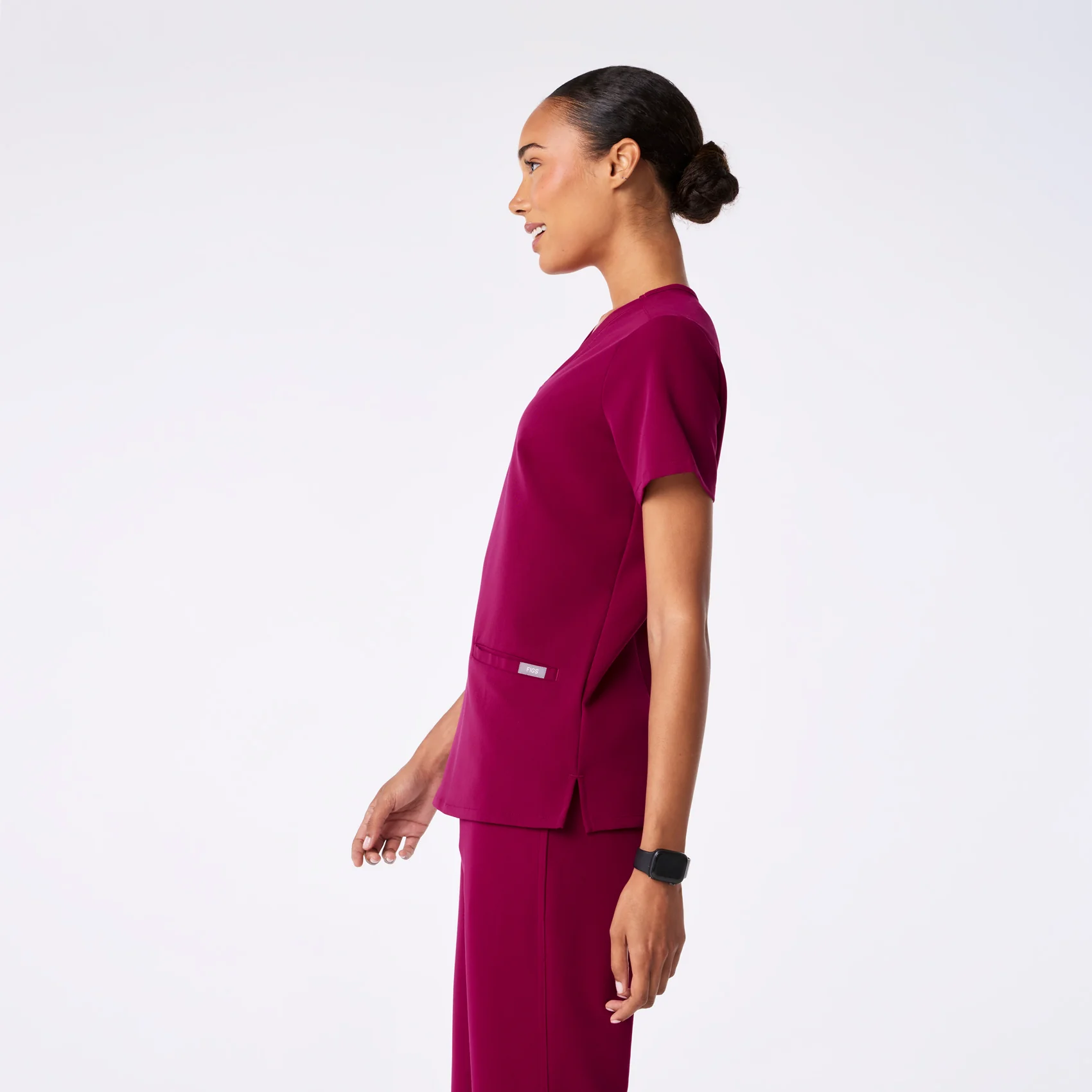 women's Dark Magenta Casma - Three-Pocket Scrub Top™ - Image 3