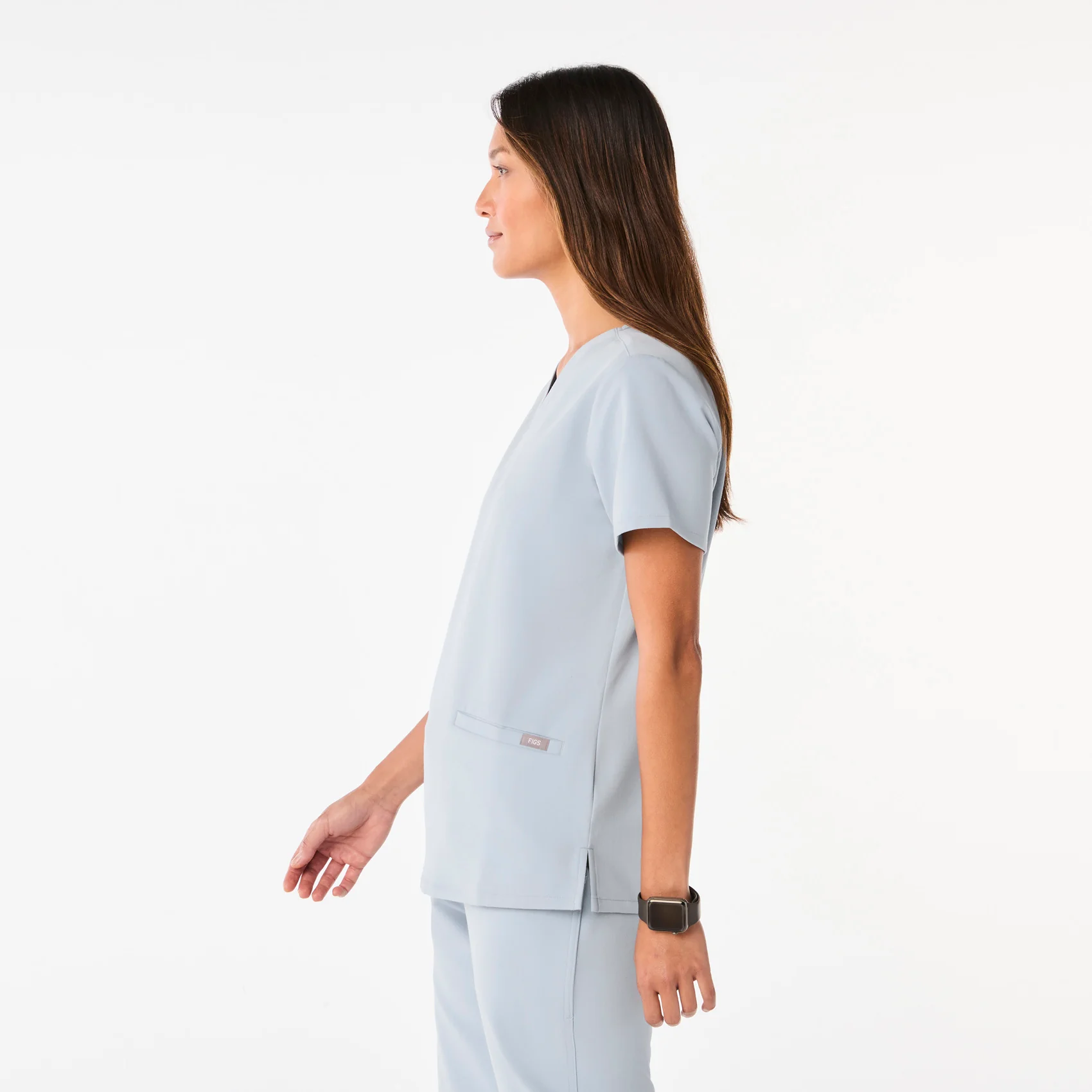 women's Dusty Blue Casma - Three-Pocket Scrub Top™ - Image 3