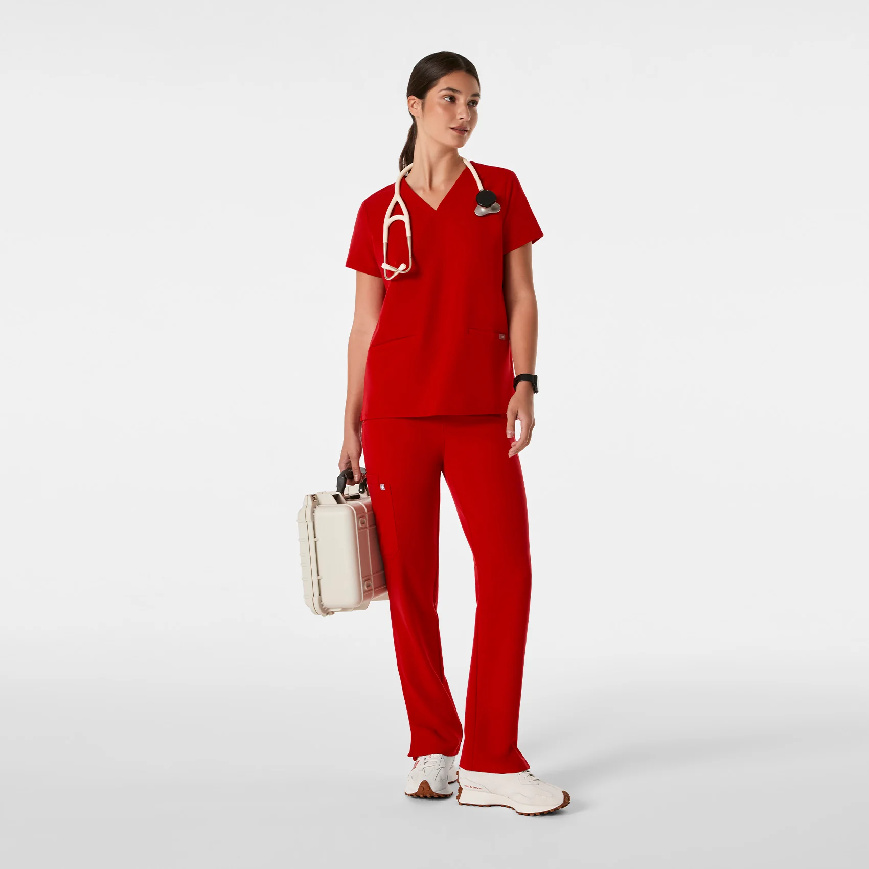 women's Winning Red Casma - Three-Pocket Scrub Top™ - Image 2
