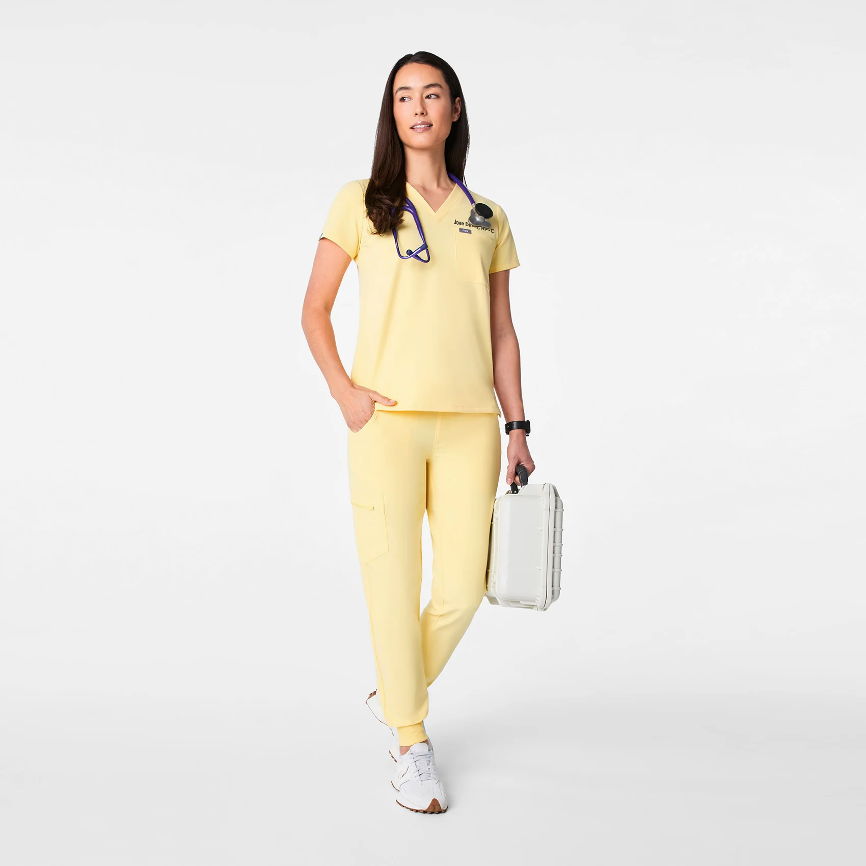 women's Butter Yellow Catarina - One-Pocket Scrub Top™ - Image 2