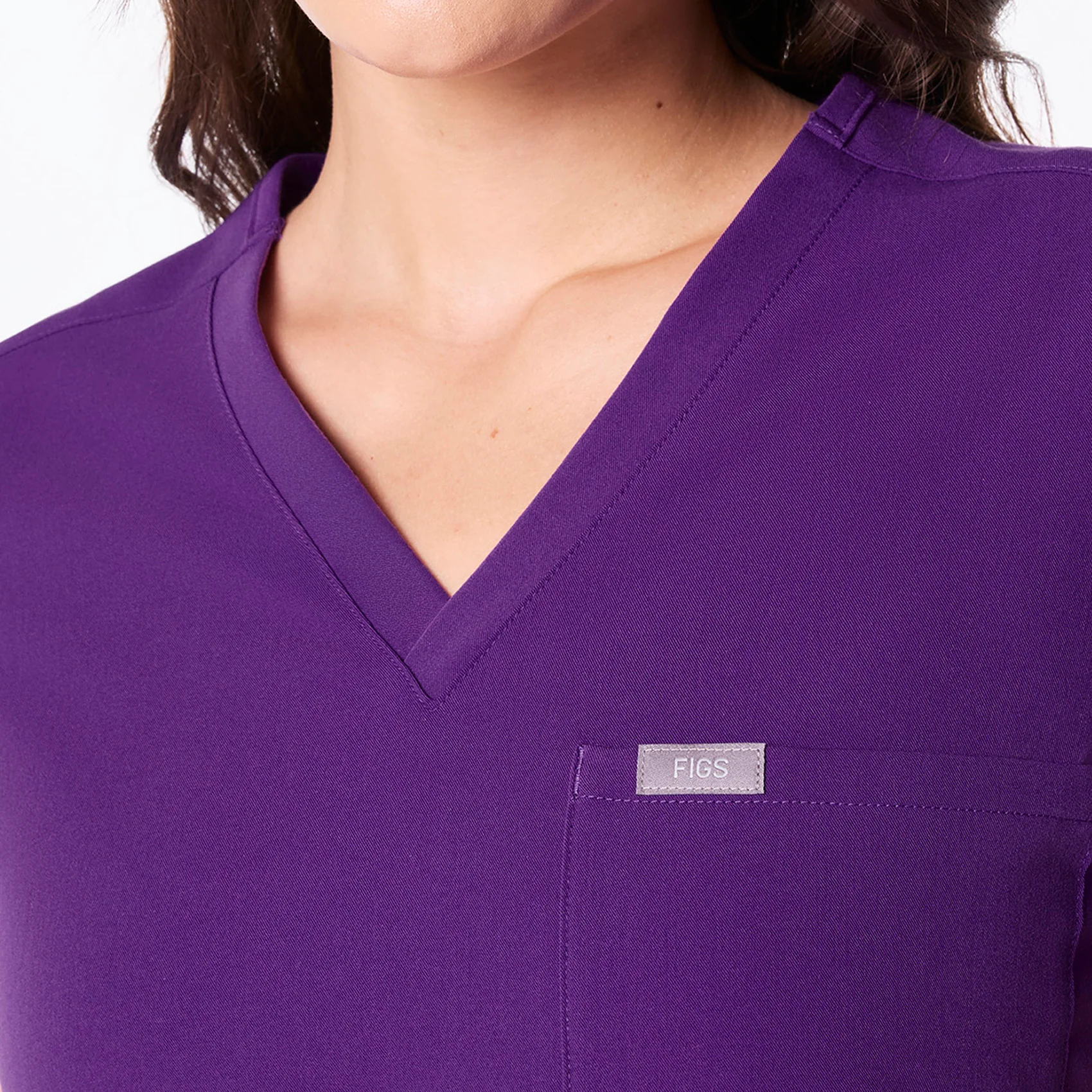 women's Digital Grape Catarina - One-Pocket Scrub Top⢠- Image 6