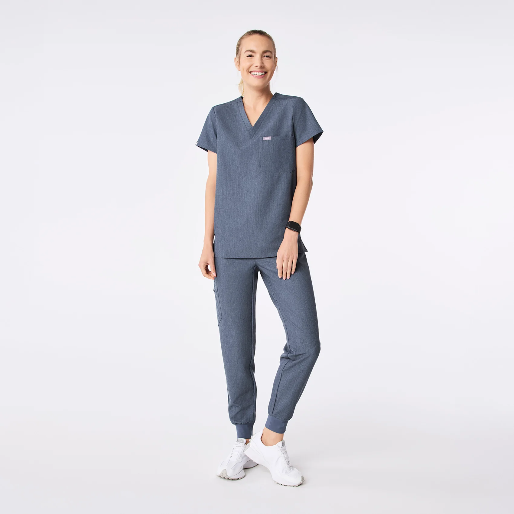women's Heather Denim Catarina - One-Pocket Scrub Top™ - Image 2