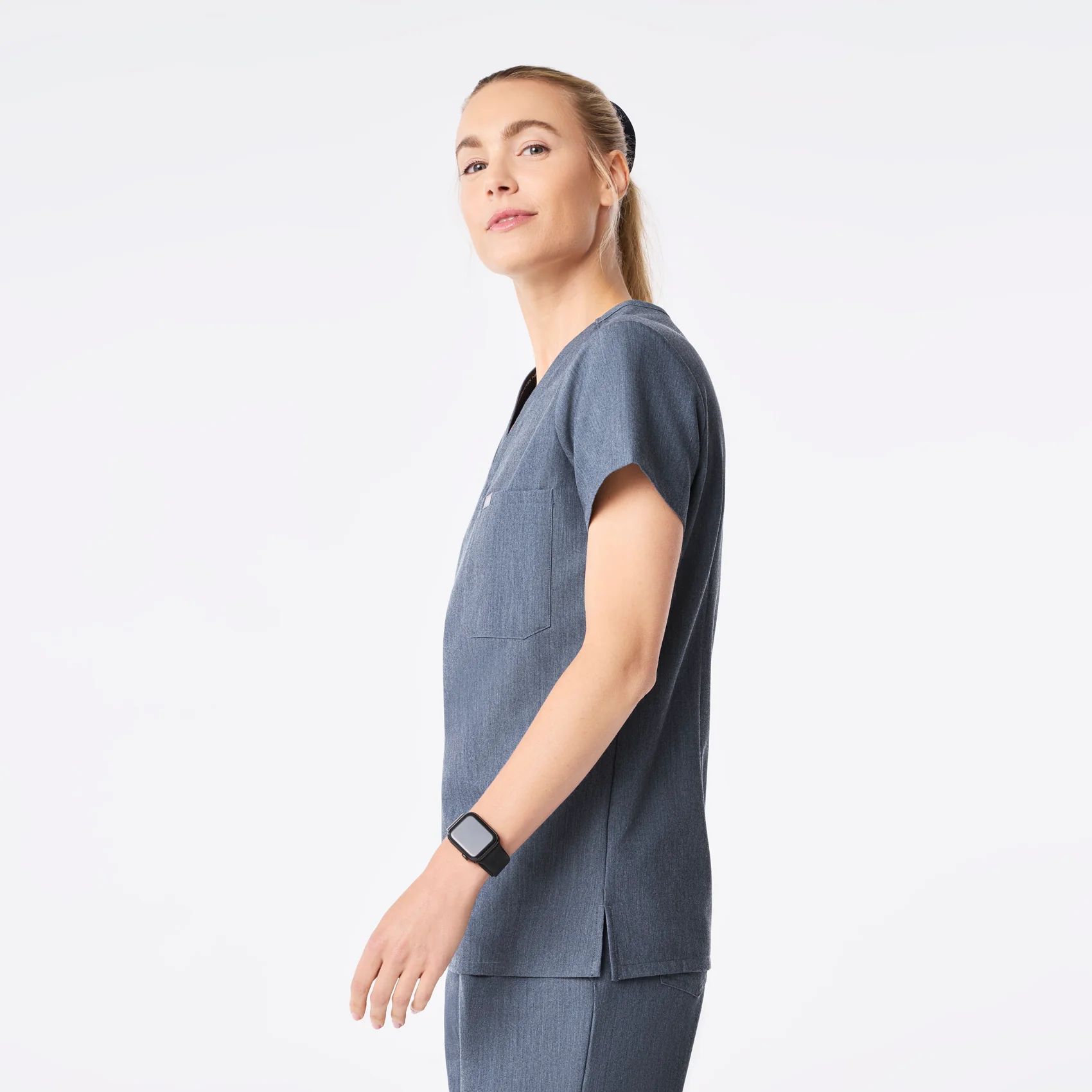women's Heather Denim Catarina - One-Pocket Scrub Top™ - Image 3