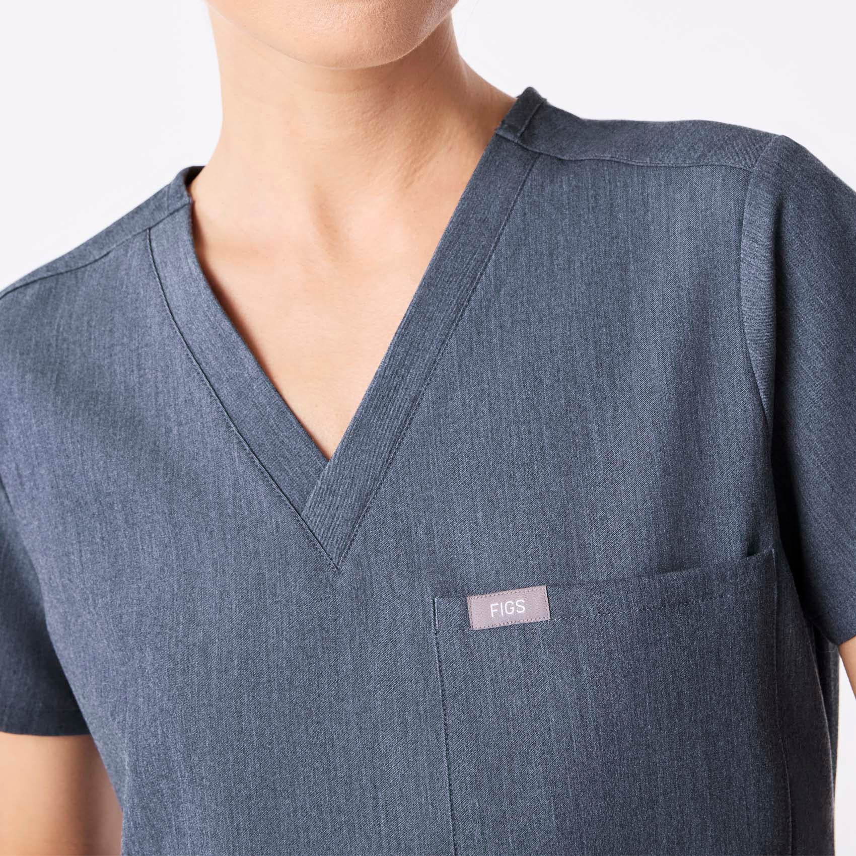 women's Heather Denim Catarina - One-Pocket Scrub Top™ - Image 5