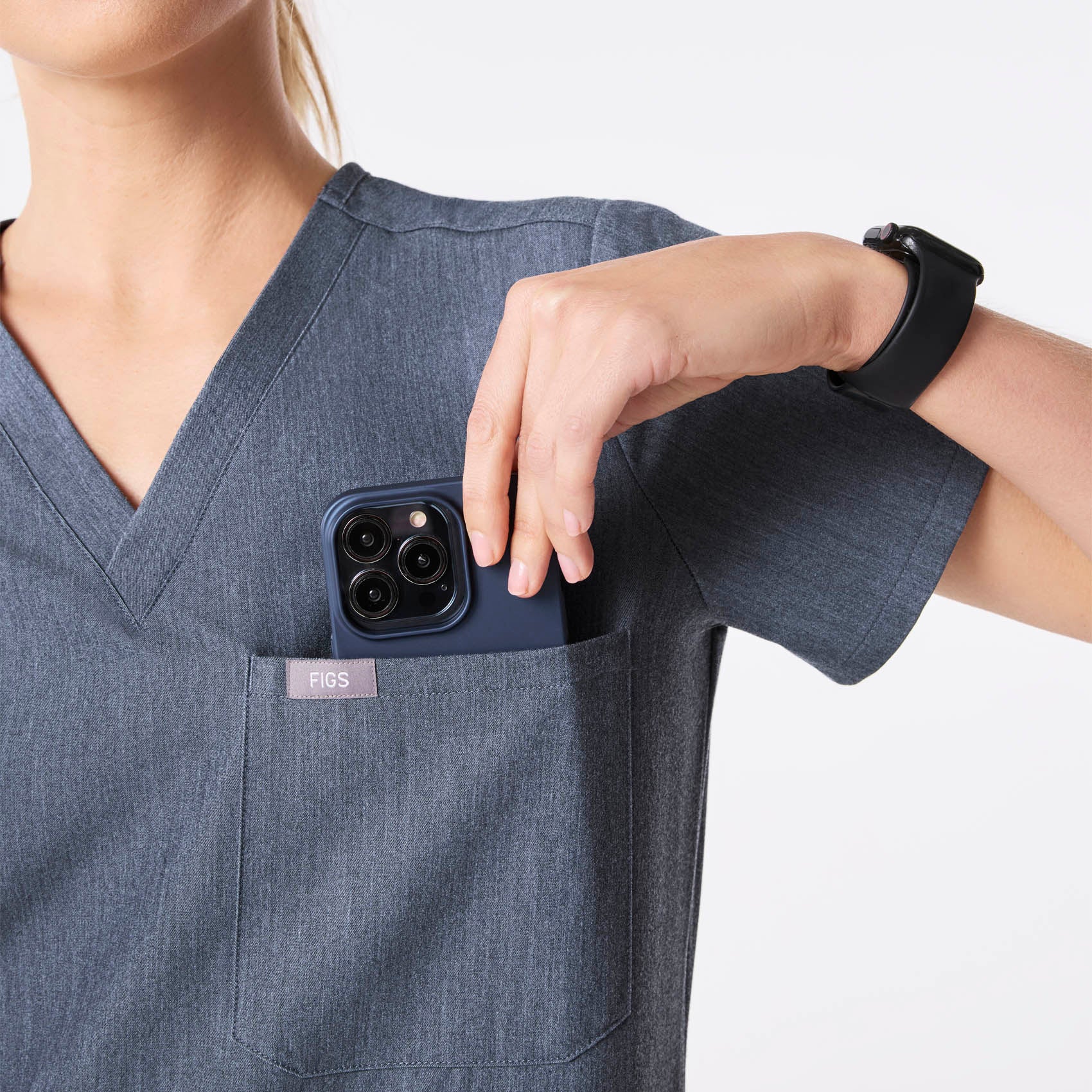 women's Heather Denim Catarina - One-Pocket Scrub Top™ - Image 6