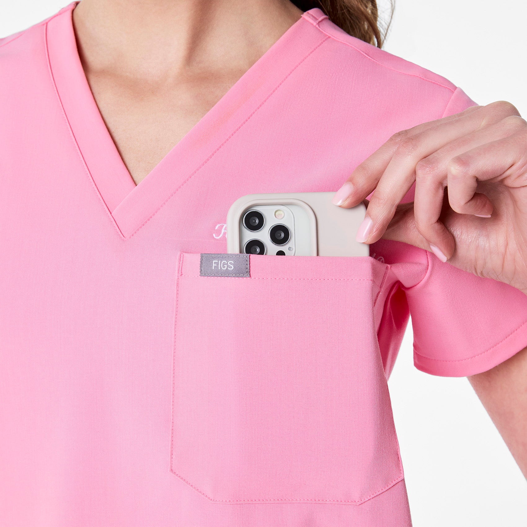 women's Sunrise Pink Catarina - One-Pocket Scrub Top™ - Image 8