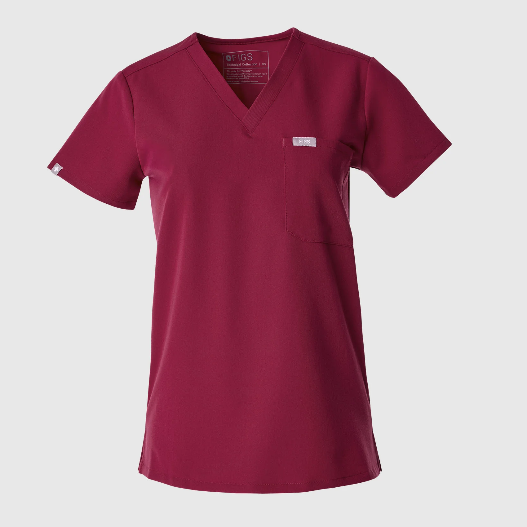 women's Deep Cranberry Catarina - One-Pocket Scrub Top™ - Image 7