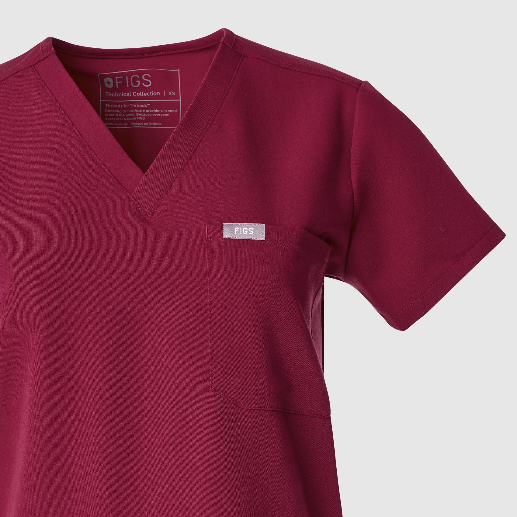women's Deep Cranberry Catarina - One-Pocket Scrub Top™ - Image 8