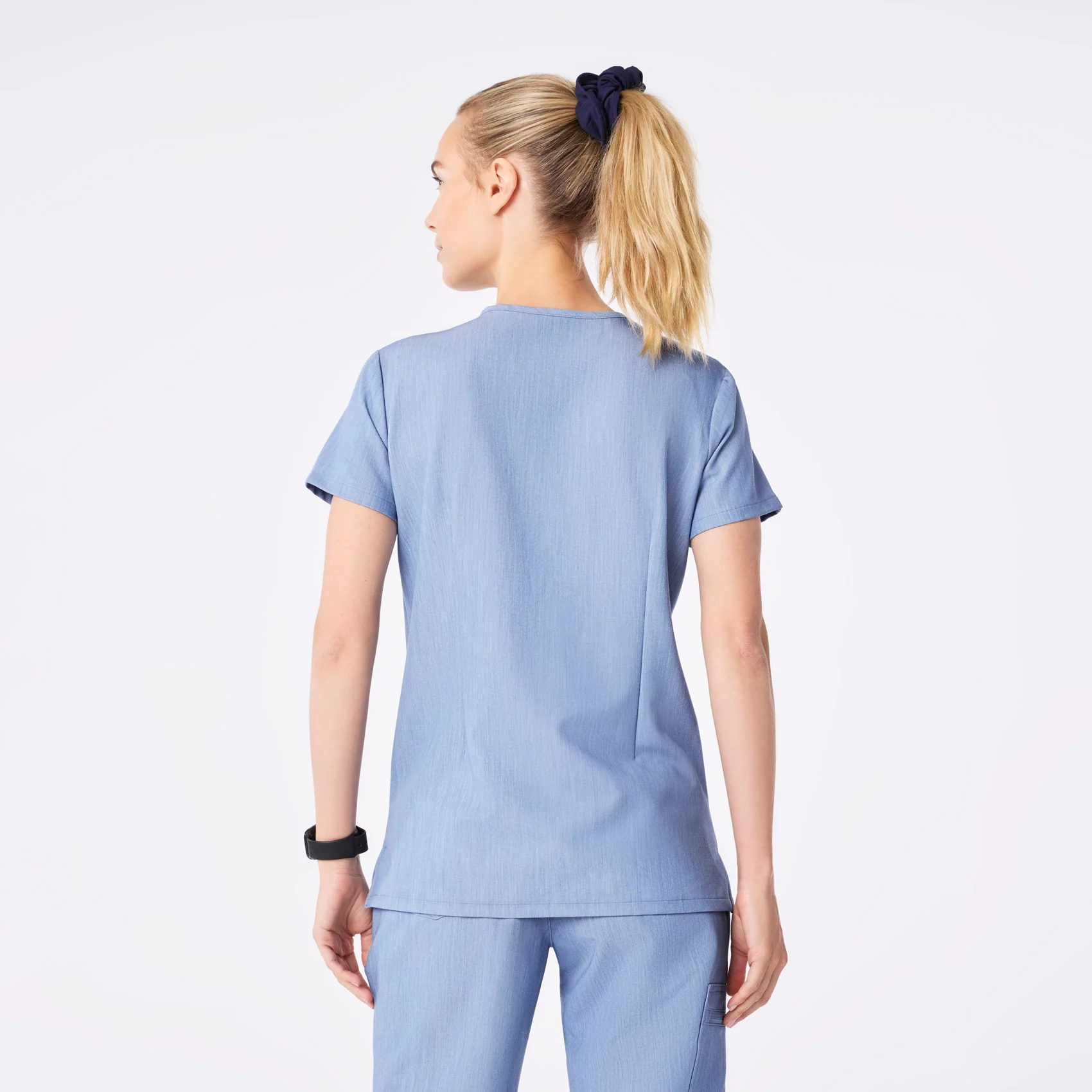 women's Heather Indigo Catarina Petite - One-Pocket Scrub Top™ - Image 4