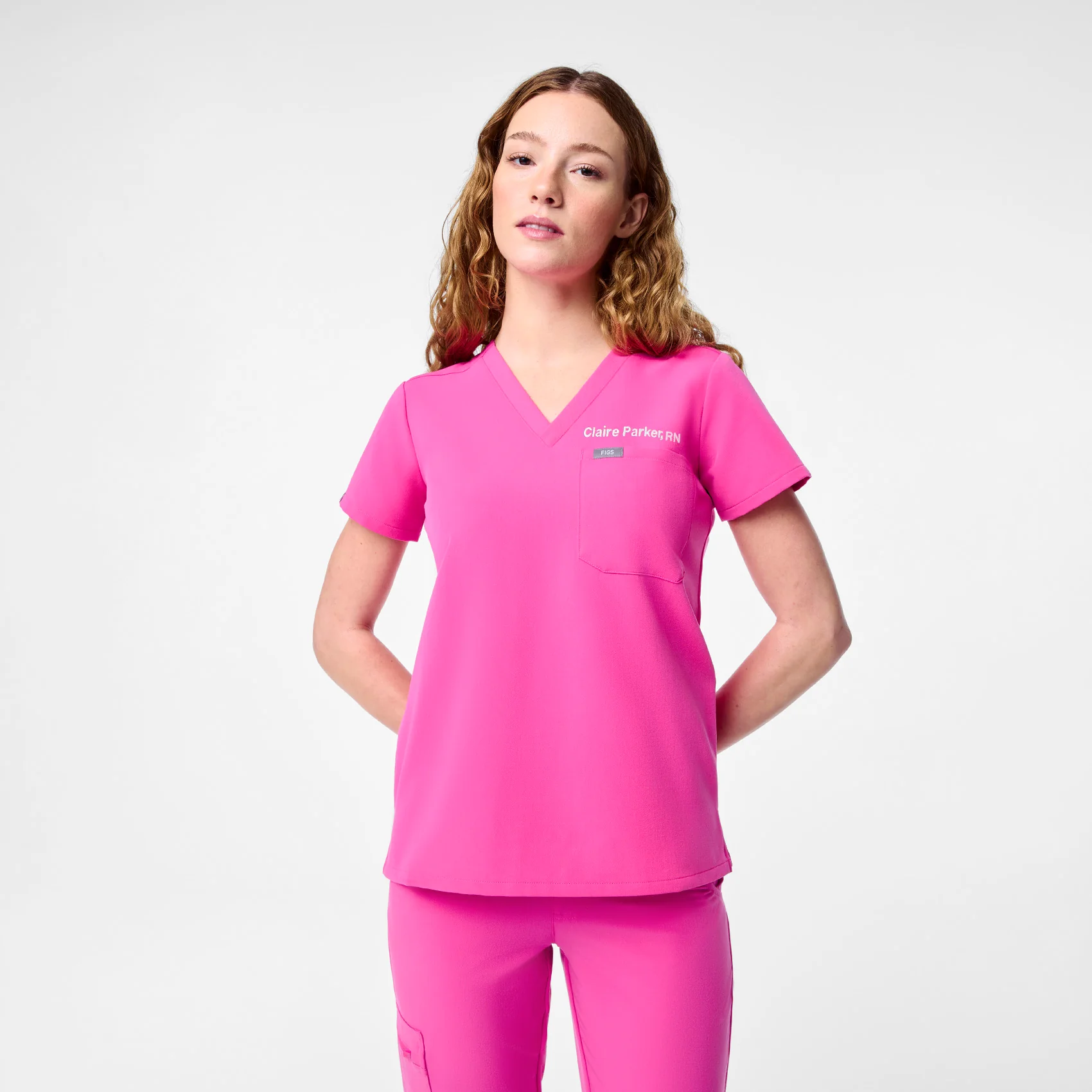 women's Rapid Response Pink Catarina - One-Pocket Scrub Top™