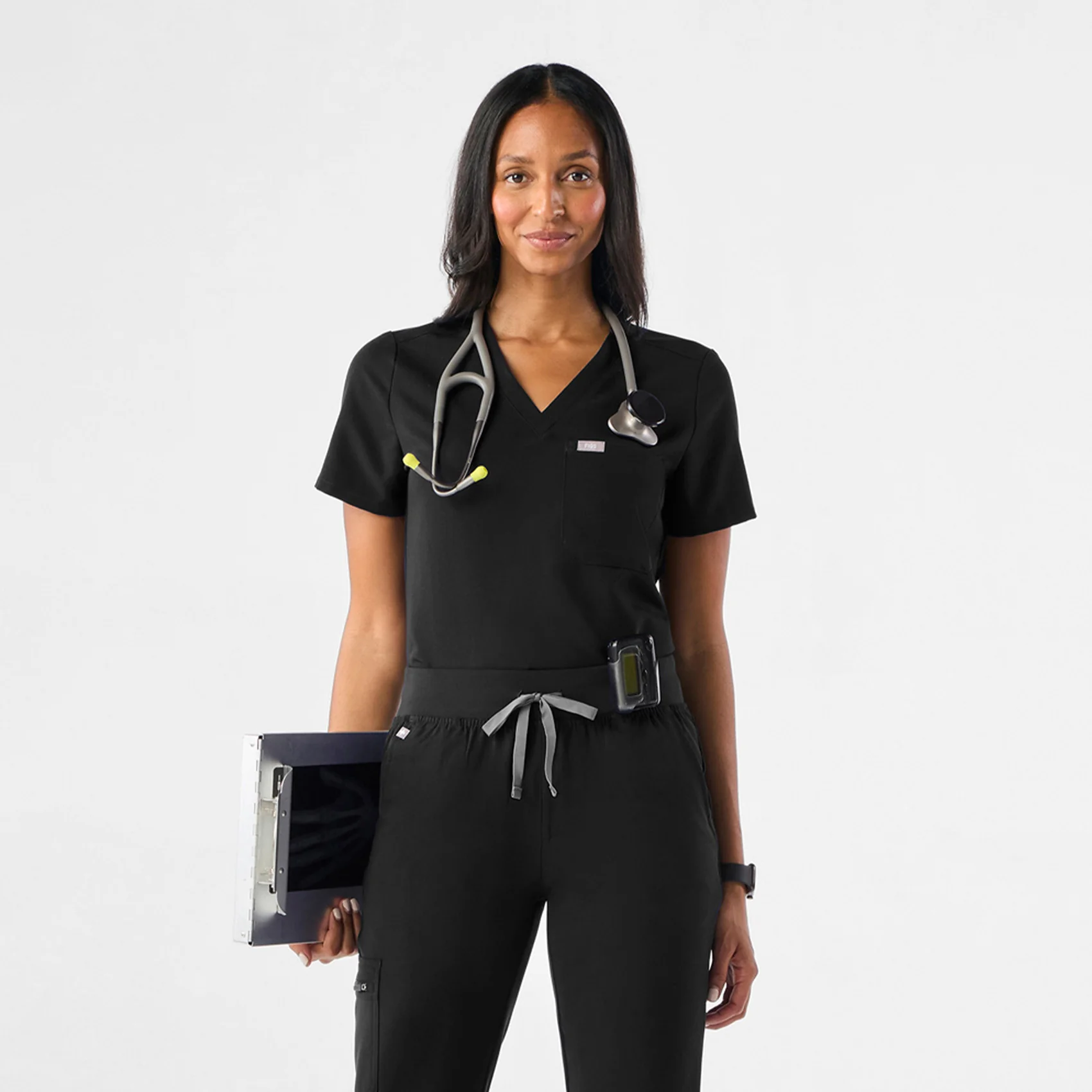 Women's Black Catarina™ - One-Pocket Scrub Top - Image 5