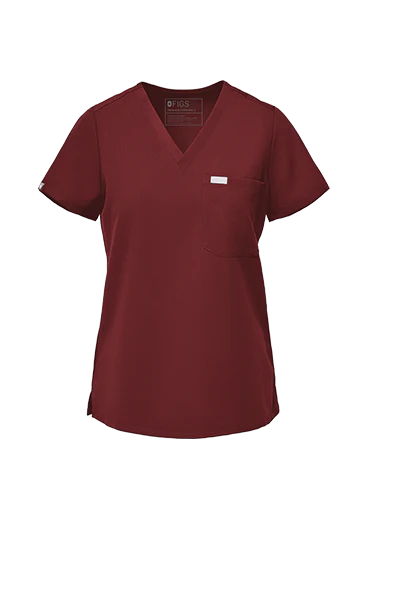 Women's Burgundy Catarina™ - One-Pocket Scrub Top - Image 10