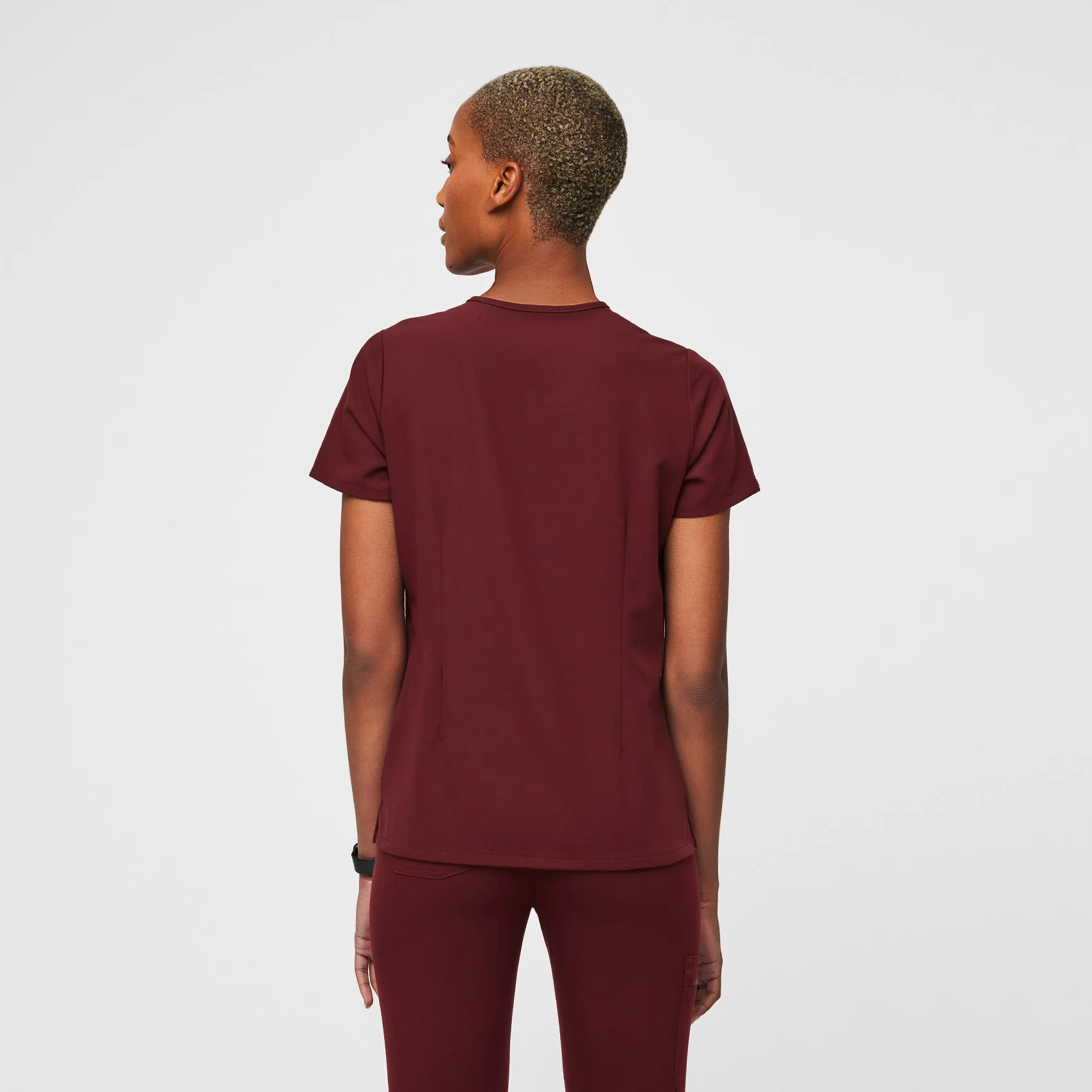 Women's Burgundy Catarina™ - One-Pocket Scrub Top - Image 4