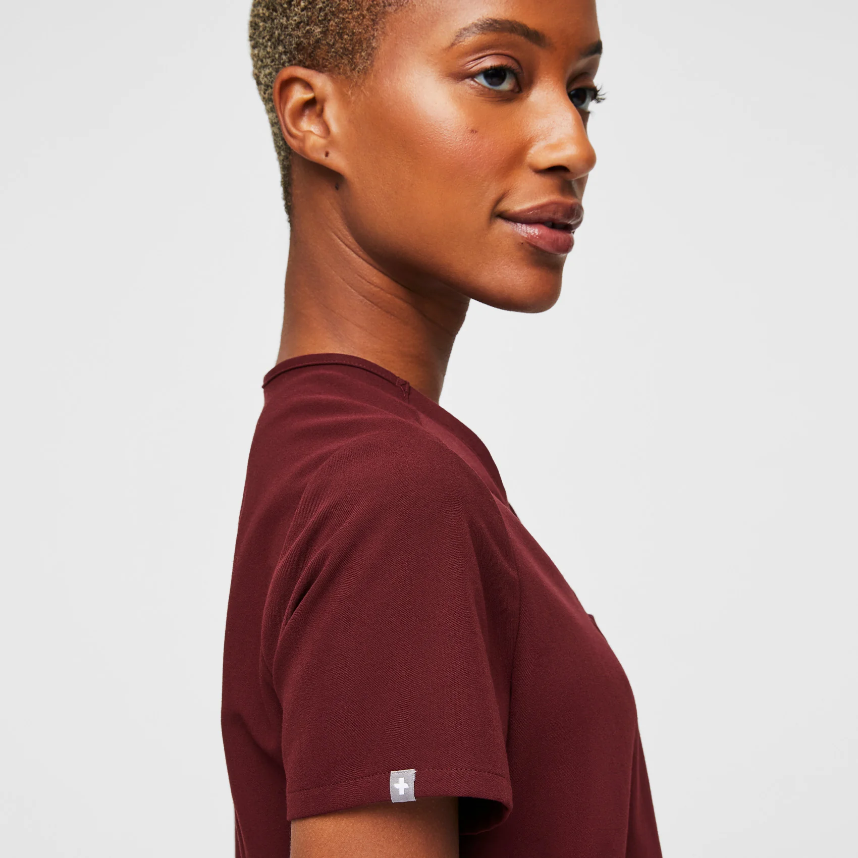 Women's Burgundy Catarina™ - One-Pocket Scrub Top - Image 7