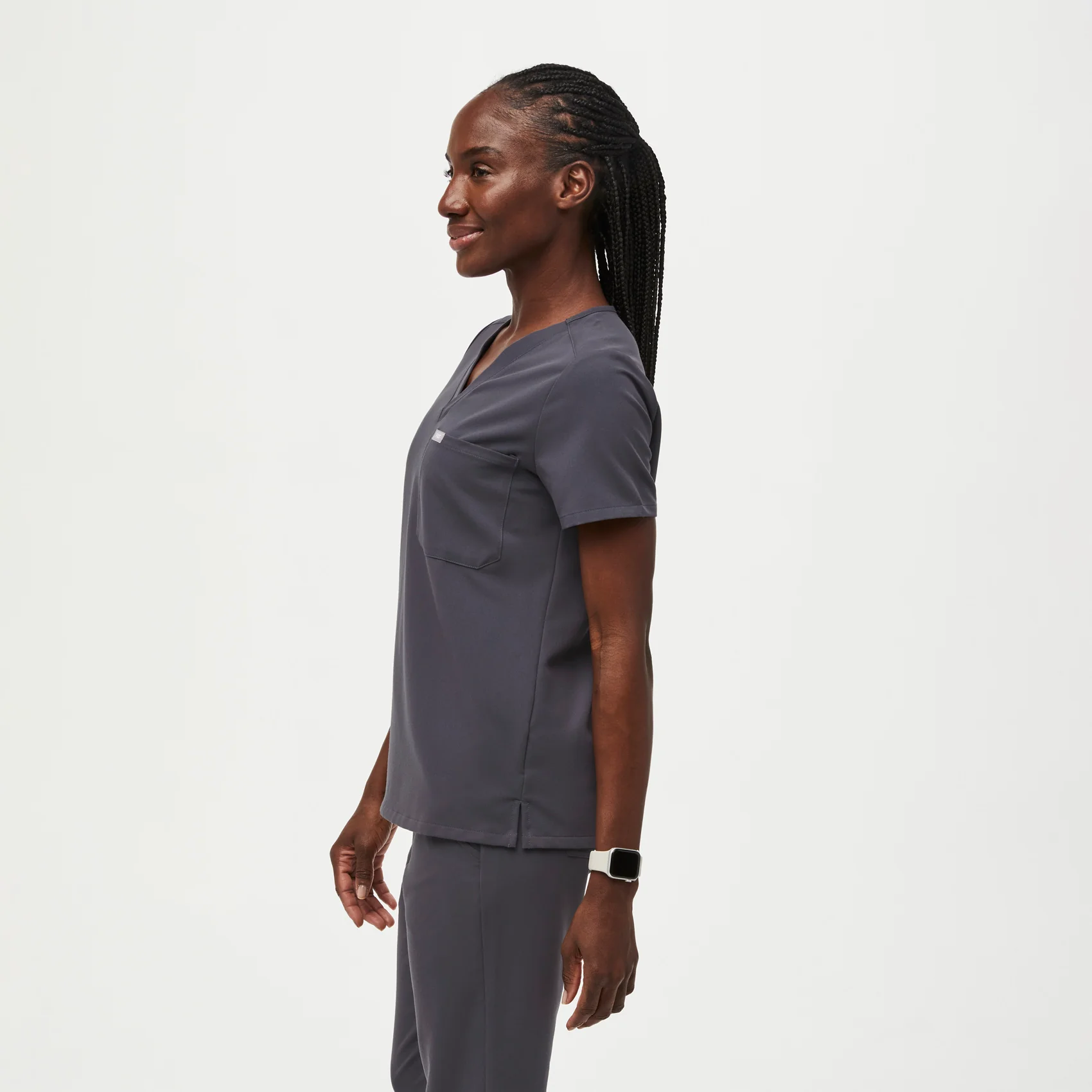 women's Charcoal Catarina™ - One-Pocket Scrub Top - Image 3