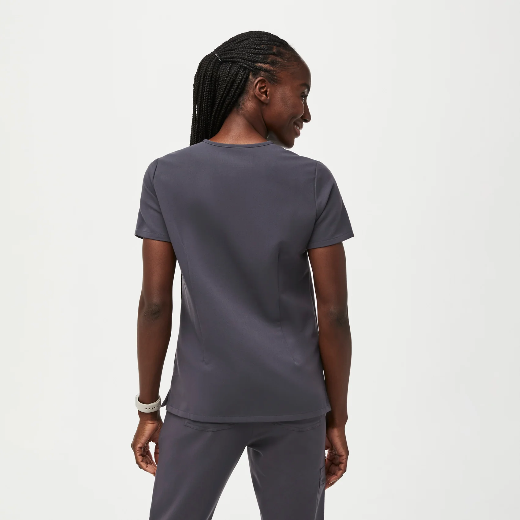women's Charcoal Catarina™ - One-Pocket Scrub Top - Image 4