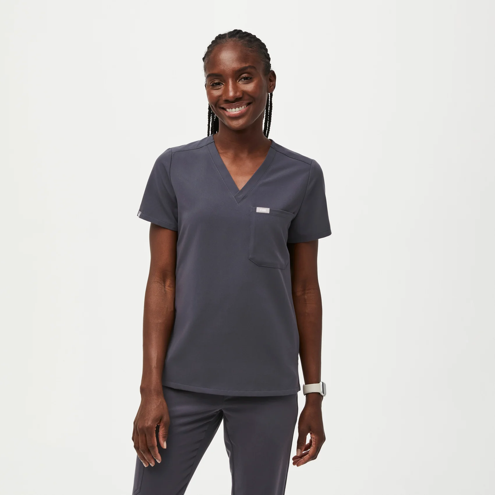 women's Charcoal Catarina™ - One-Pocket Scrub Top - Image 5