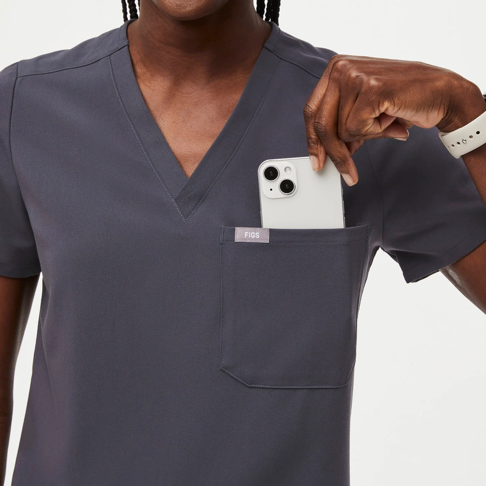 women's Charcoal Catarina™ - One-Pocket Scrub Top - Image 6