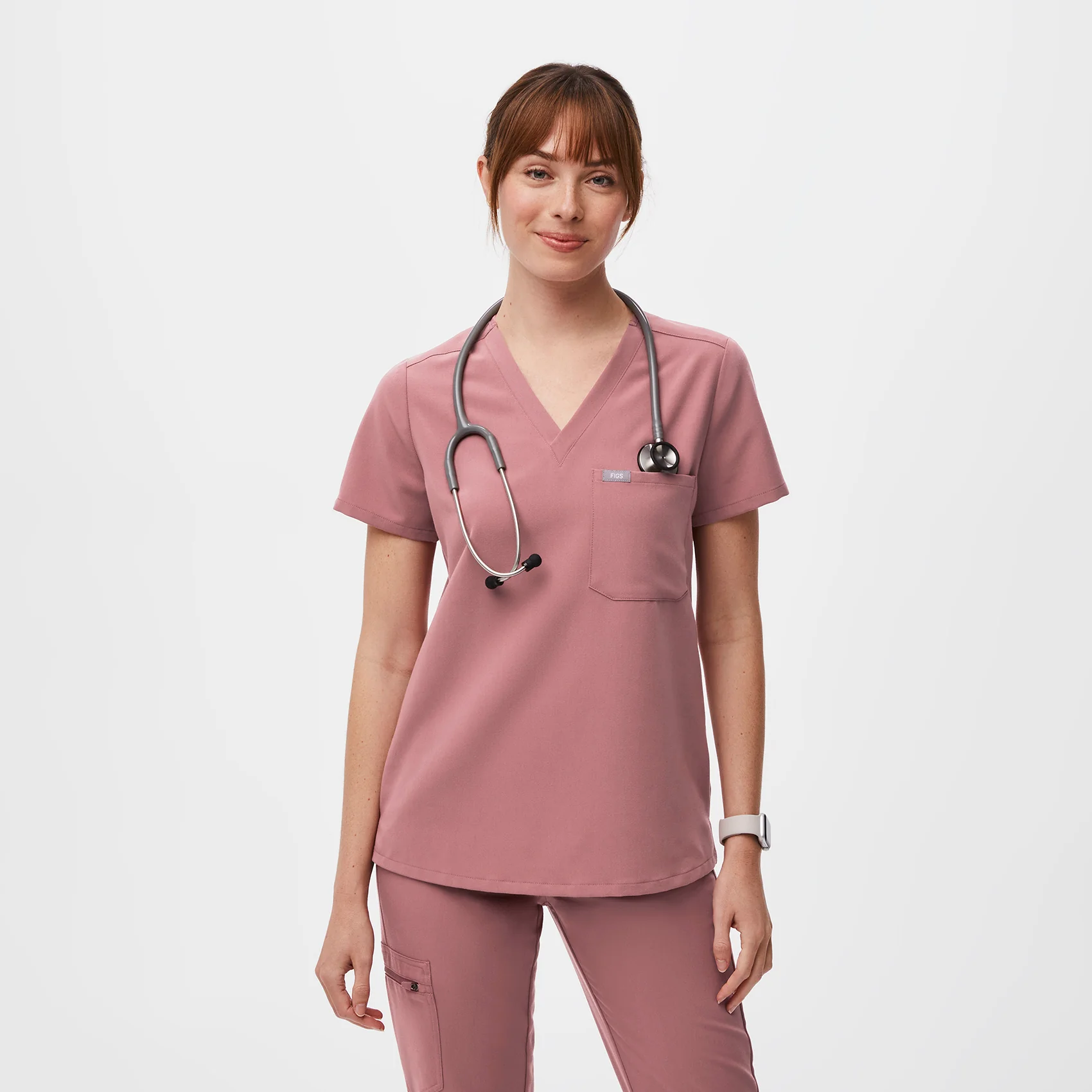 women's Mauve Catarina⢠- One-Pocket Scrub Top