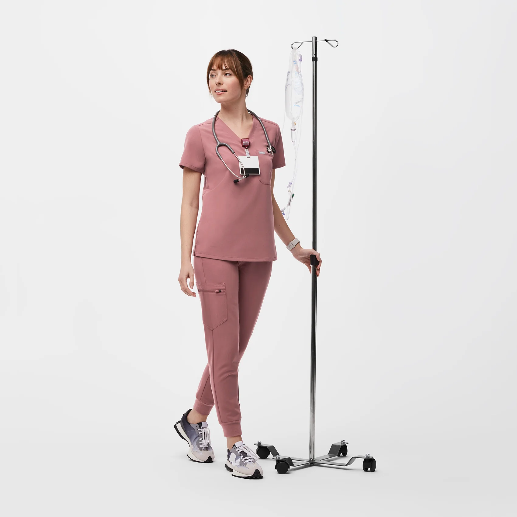 women's Mauve Catarina⢠- One-Pocket Scrub Top - Image 2