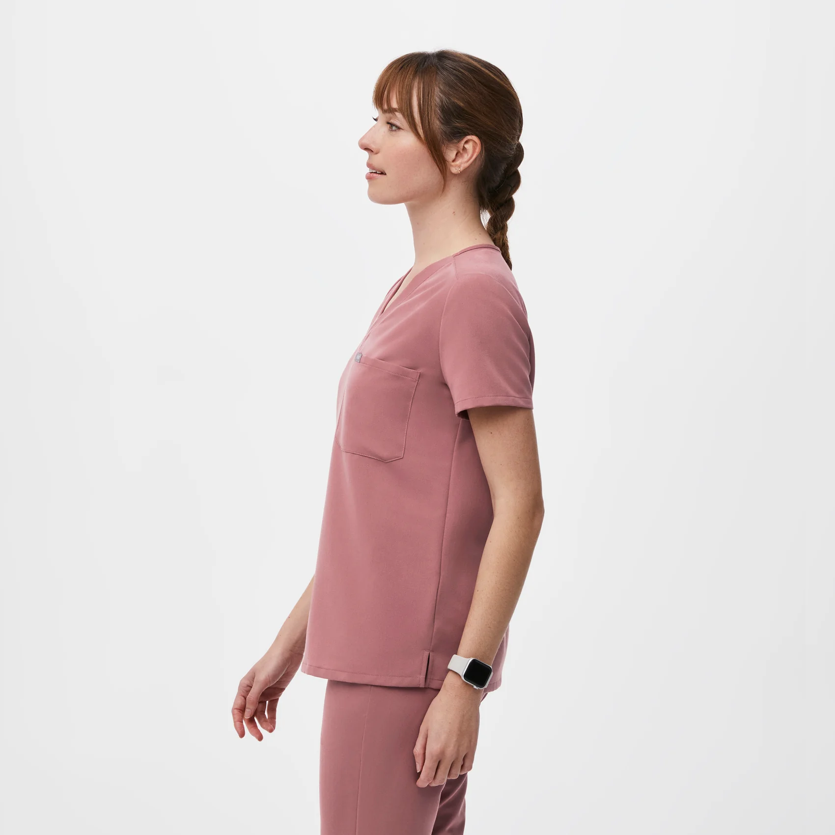 women's Mauve Catarina⢠- One-Pocket Scrub Top - Image 3