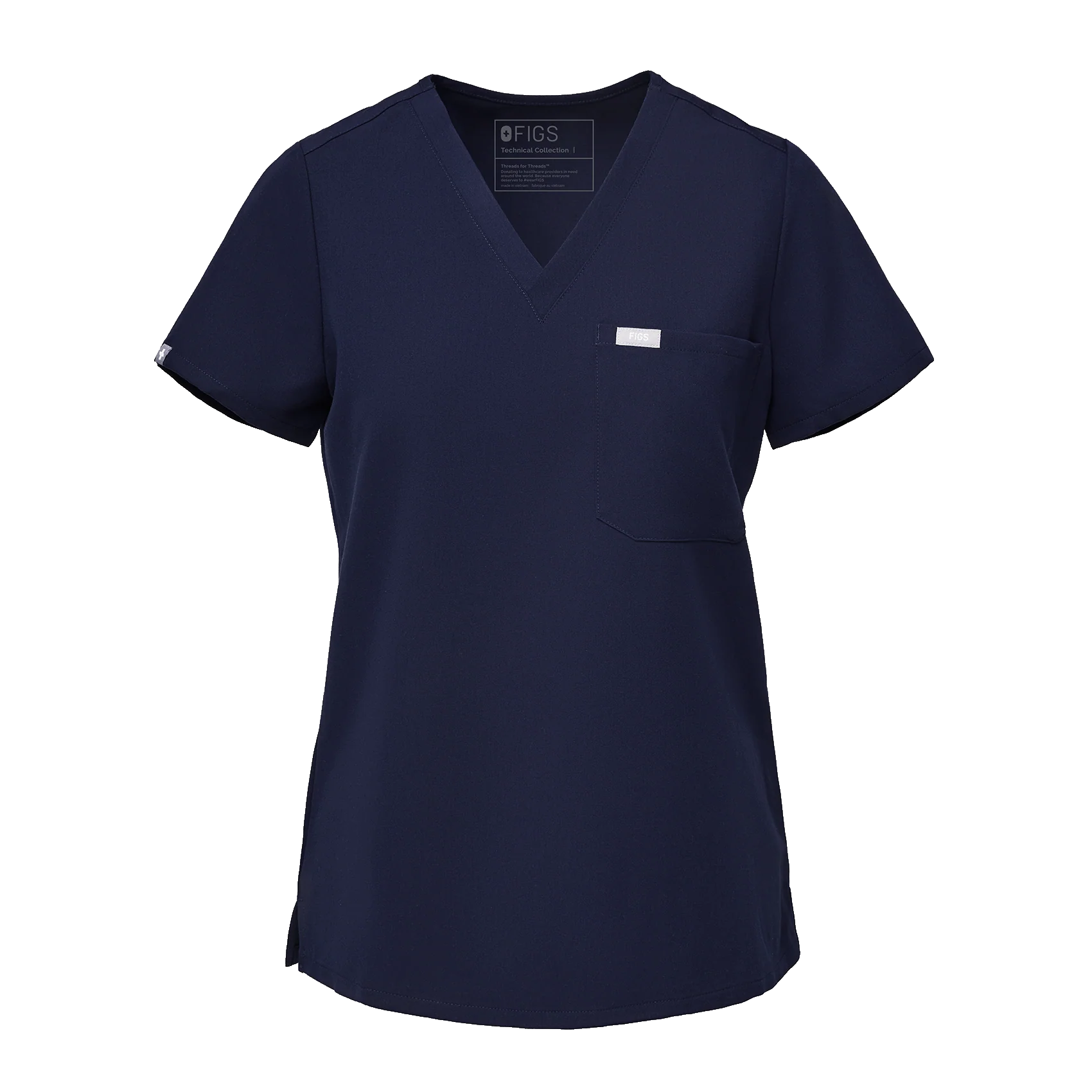 women's Navy Petite Catarina⢠- One-Pocket Scrub Top - Image 8