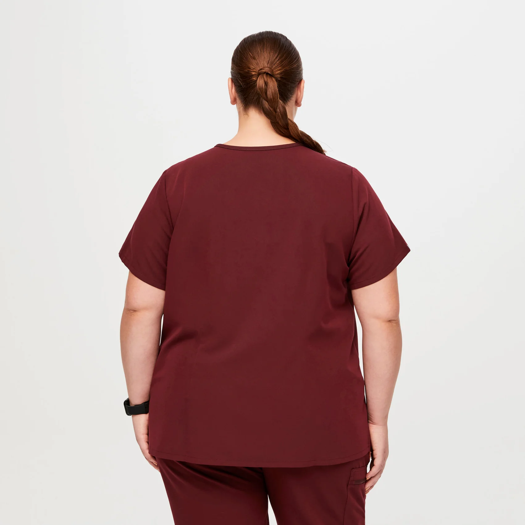 women's Burgundy Catarina™- One-Pocket Scrub Top (3XL - 6XL) - Image 4