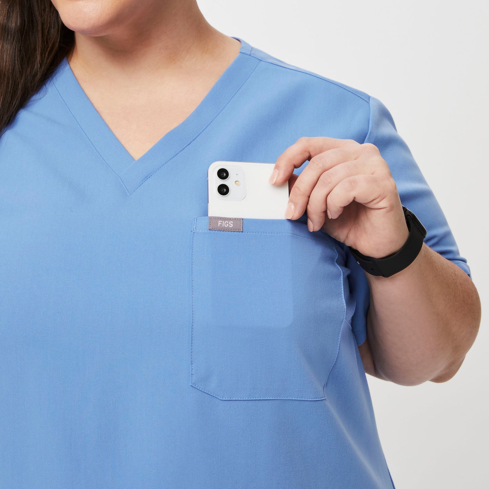 women's Ceil Blue Catarina™- One-Pocket Scrub Top (3XL - 6XL) - Image 5