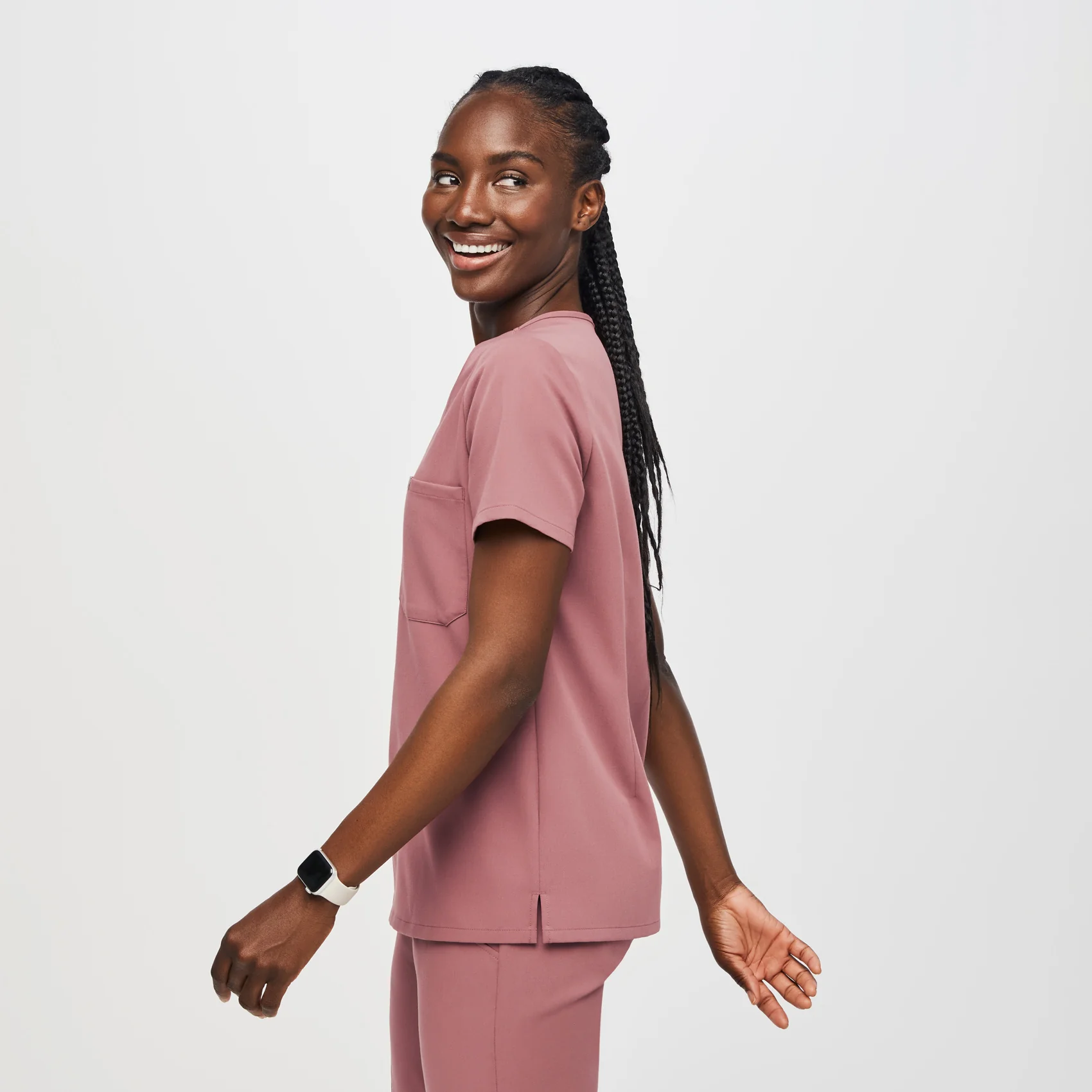 women's Mauve Catarina™- One-Pocket Scrub Top (3XL - 6XL) - Image 3