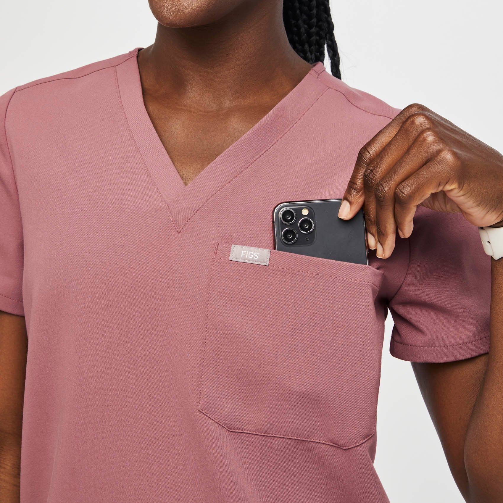 women's Mauve Catarina™- One-Pocket Scrub Top (3XL - 6XL) - Image 5