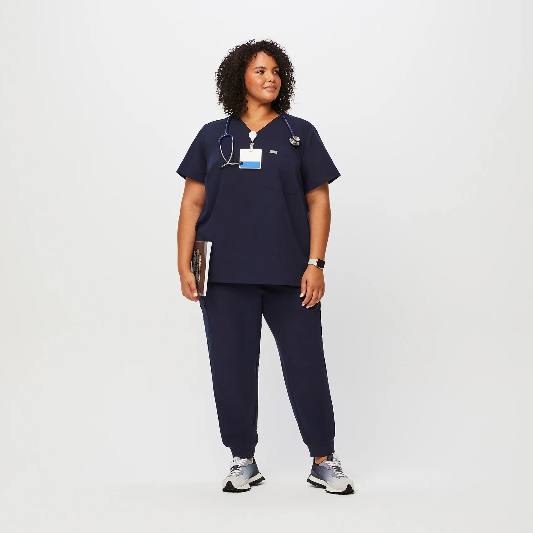 women's Navy Catarina™- One-Pocket Scrub Top (3XL - 6XL) - Image 2