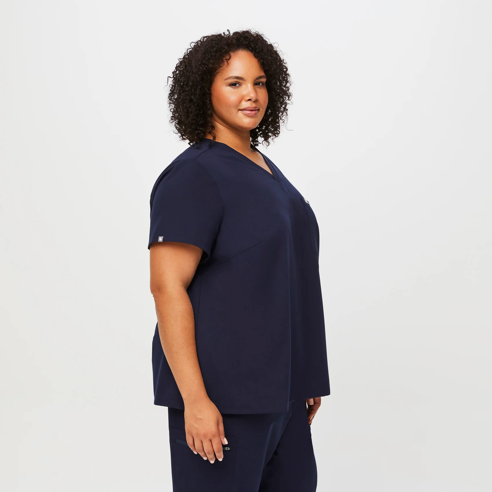 women's Navy Catarina™- One-Pocket Scrub Top (3XL - 6XL) - Image 3
