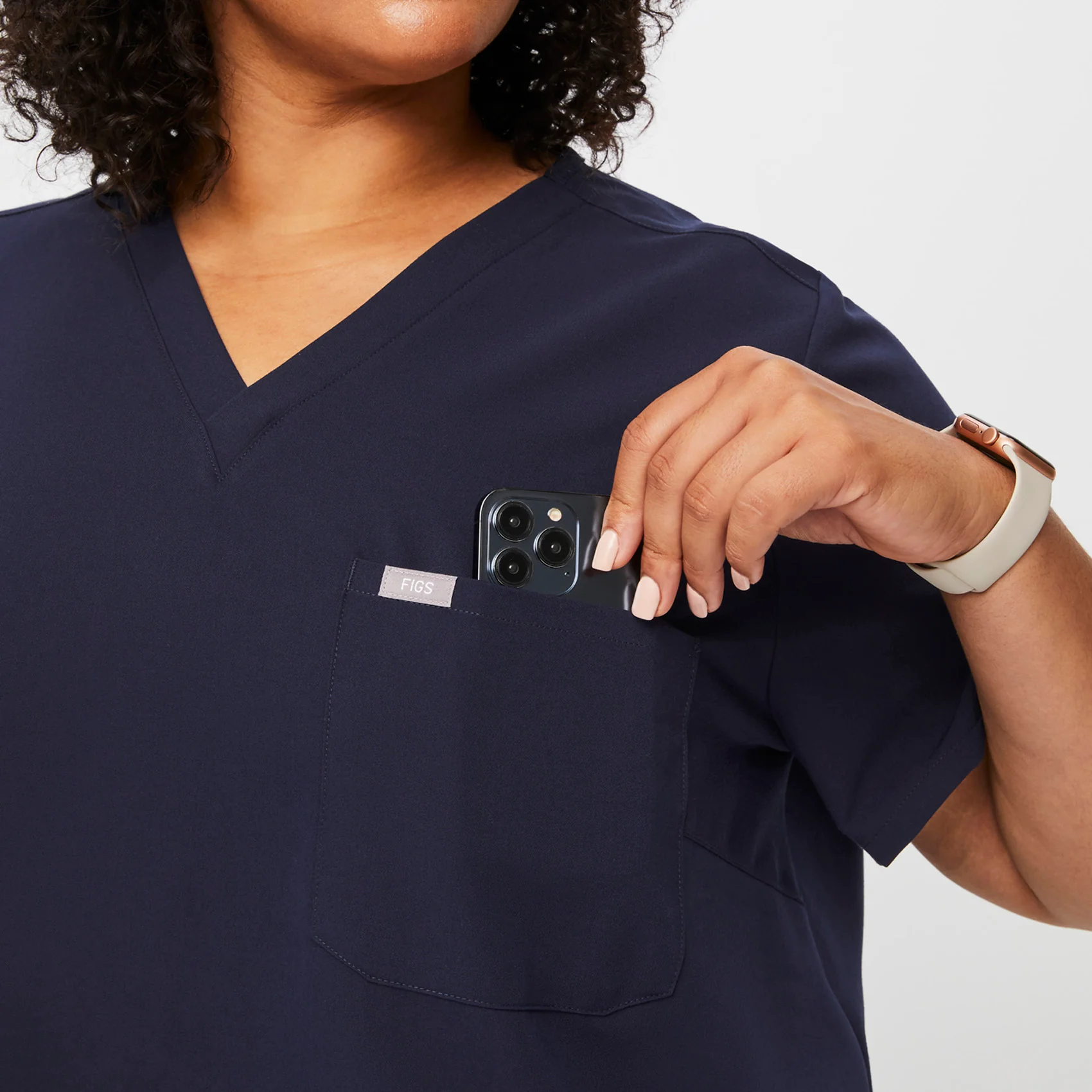 women's Navy Catarina™- One-Pocket Scrub Top (3XL - 6XL) - Image 5