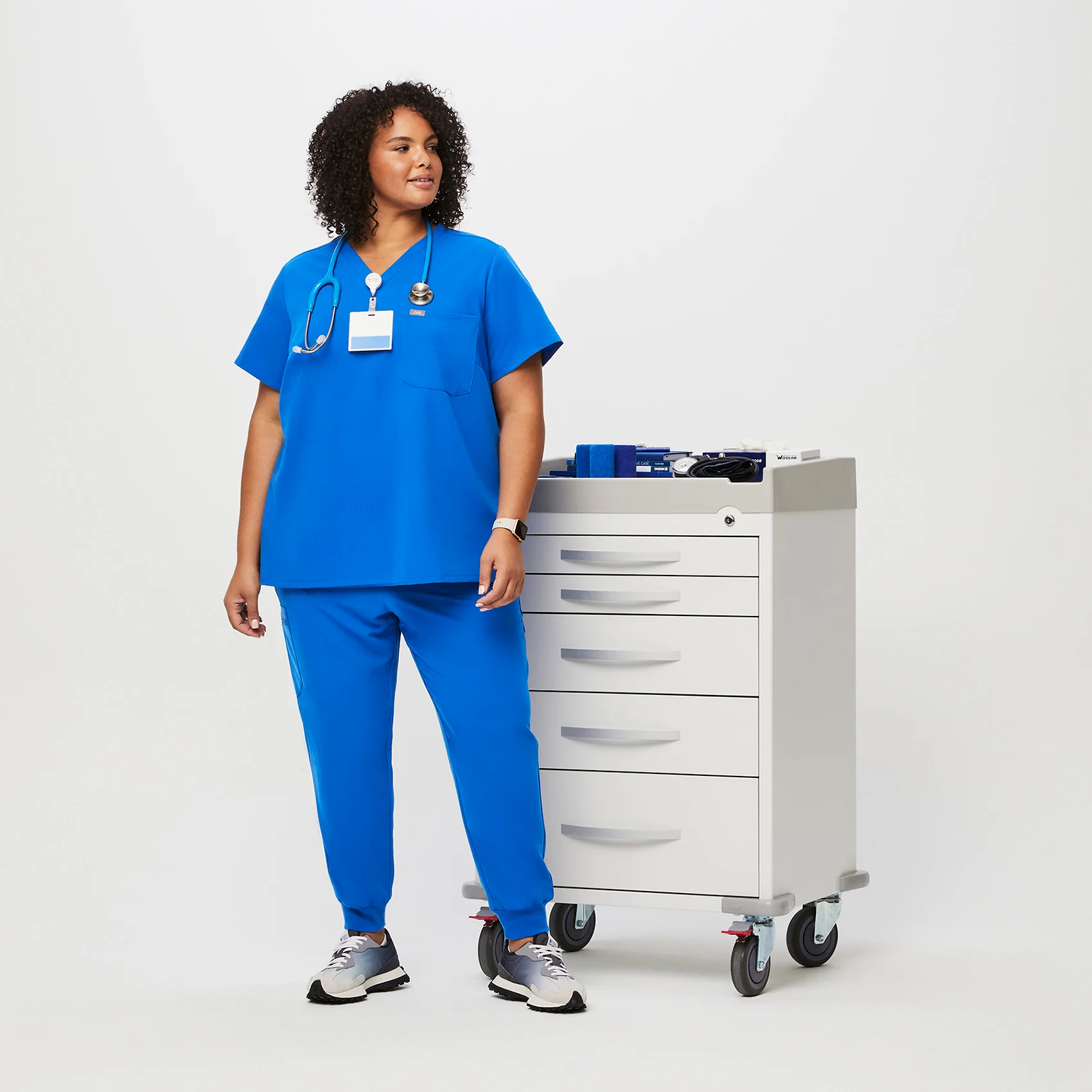 women's Royal Blue Catarina™- One-Pocket Scrub Top (3XL - 6XL) - Image 2