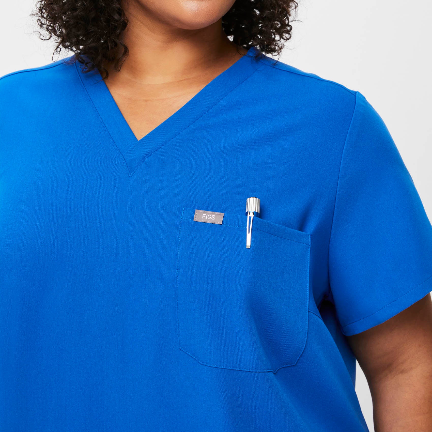 women's Royal Blue Catarina™- One-Pocket Scrub Top (3XL - 6XL) - Image 4