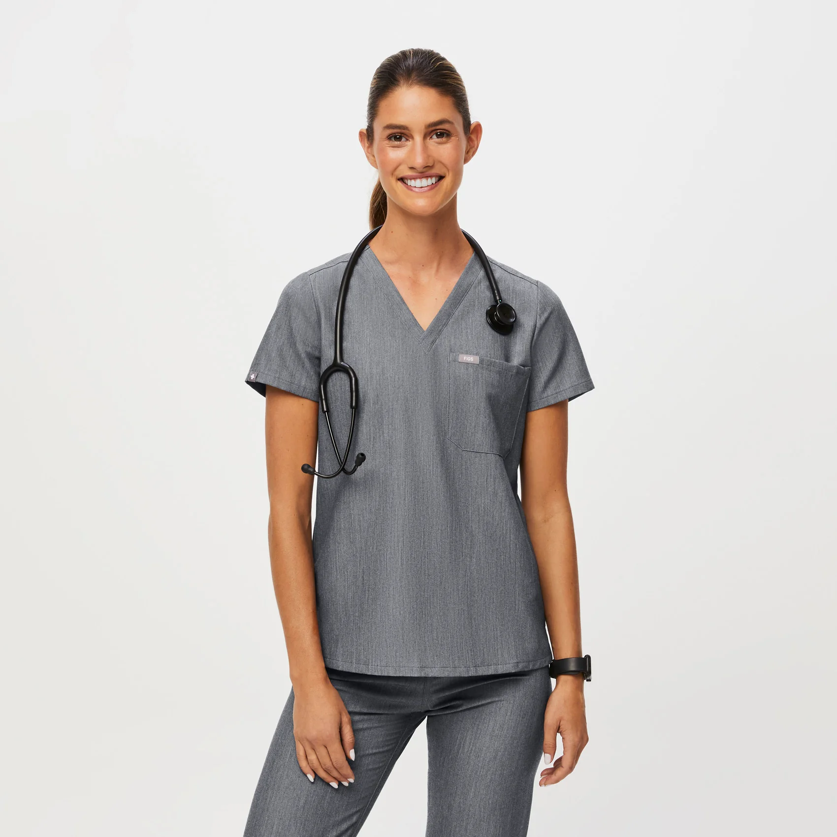 women's Graphite Catarina™ - Petite Scrub Top