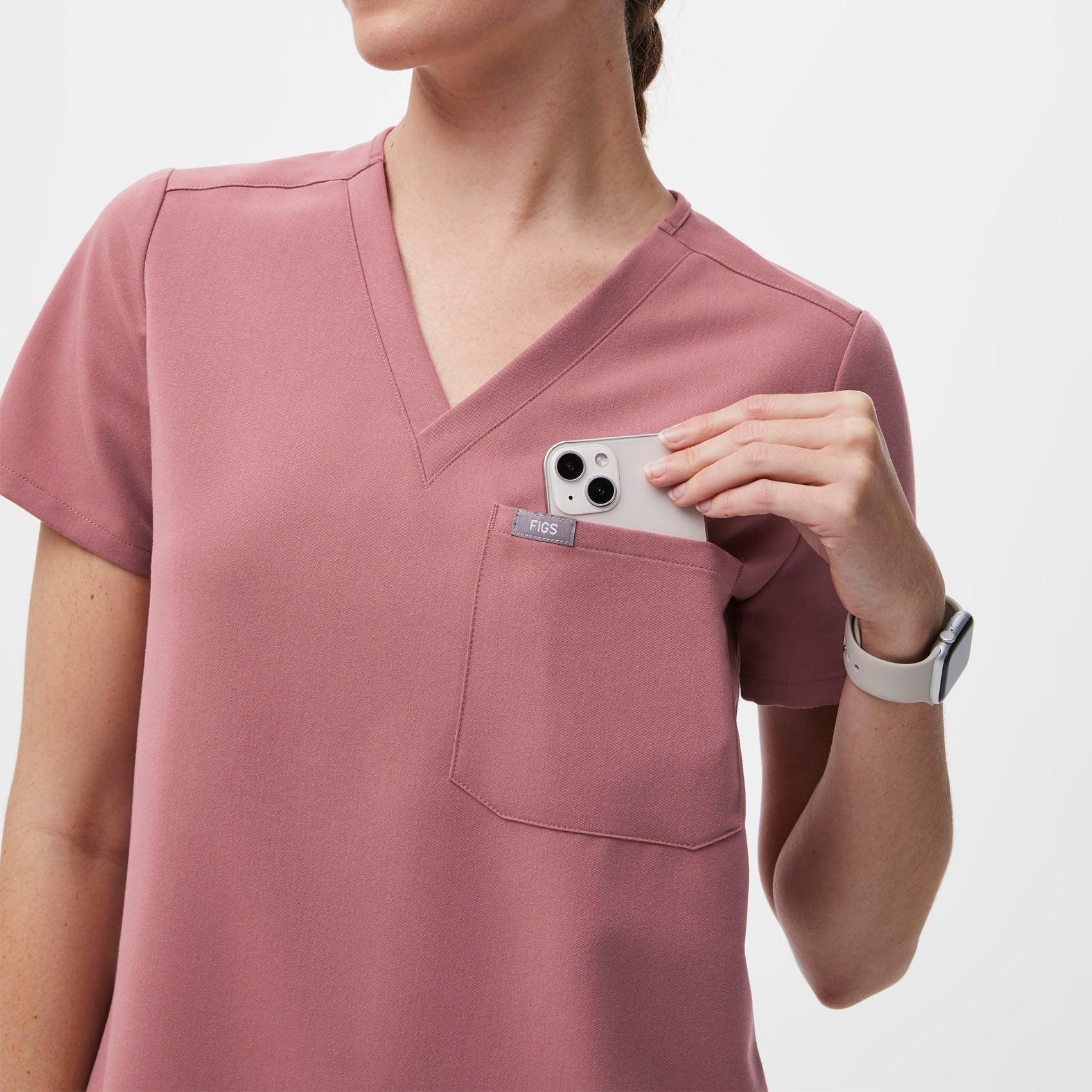 women's Mauve Catarina⢠- Petite Scrub Top - Image 6