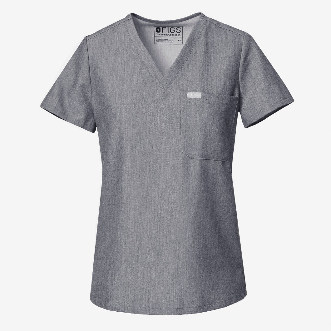 women's Dusty Blue Catarina - One-Pocket Scrub Top⢠- Image 6