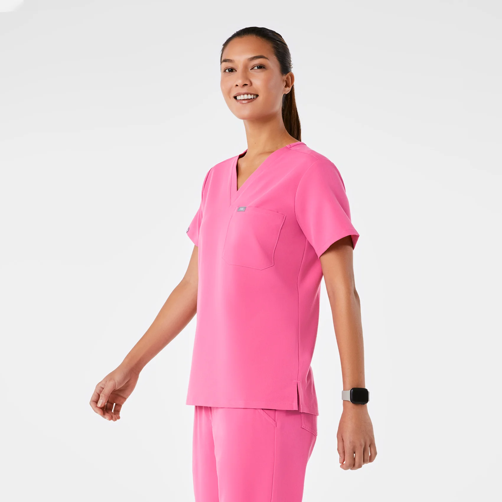 women's F'ing Pink Catarina Petite - One-Pocket Scrub Top⢠- Image 3
