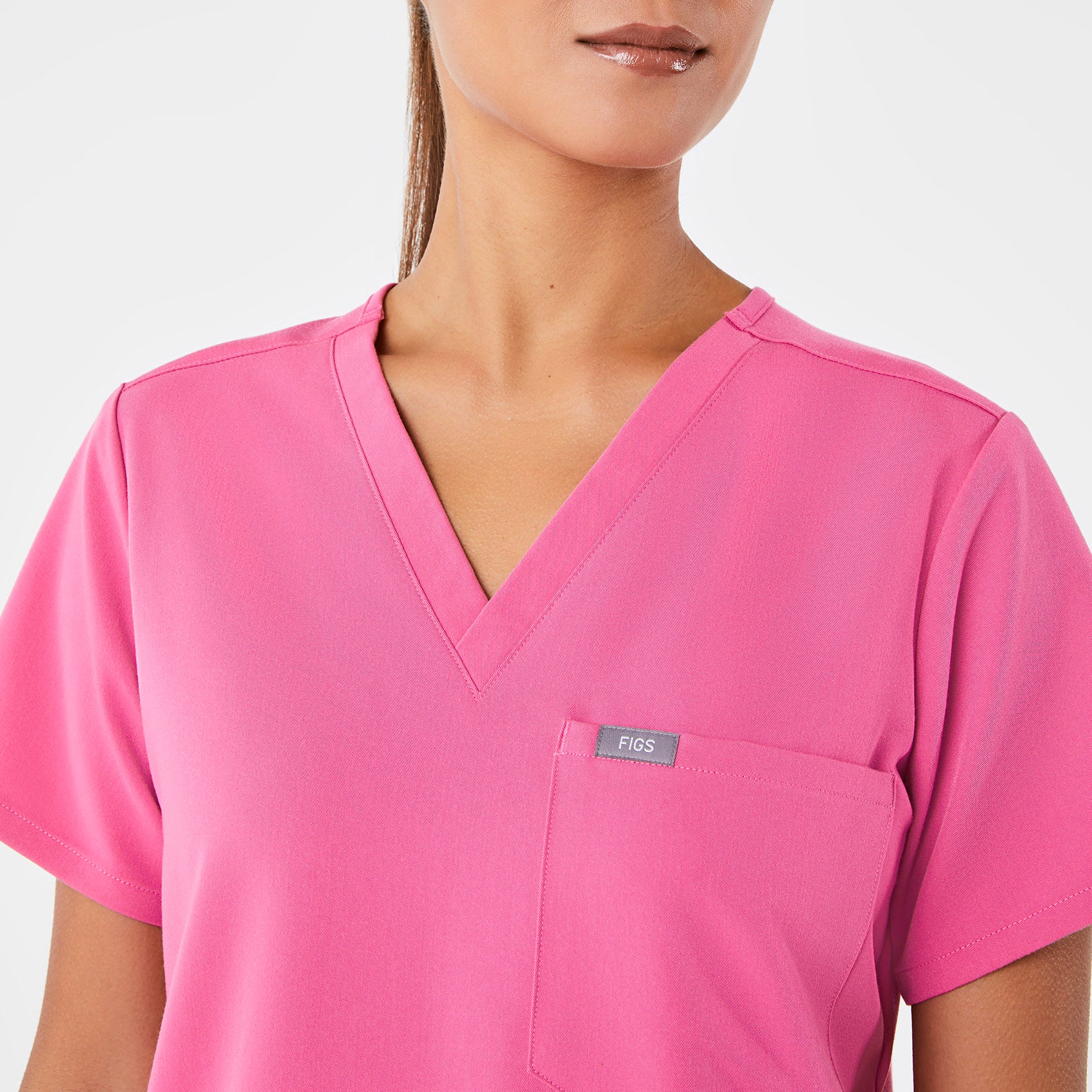 women's F'ing Pink Catarina Petite - One-Pocket Scrub Top⢠- Image 6